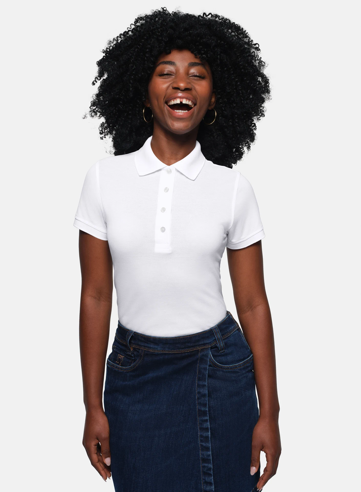 hakro-201-damen-poloshirt-pima-baumwolle-weiss-model-0 HAKRO Women-Premium-Poloshirt 201 Pima-Cotton