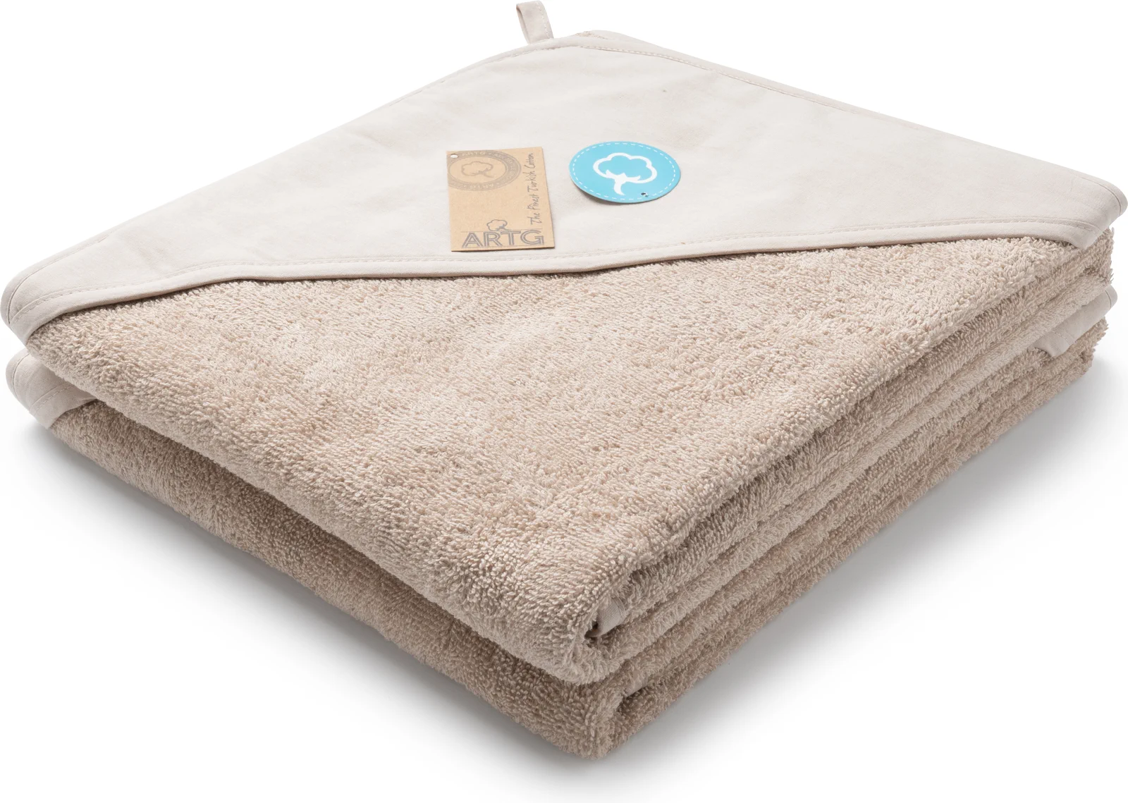 artg-ar732-print-me-baby-hooded-towel-taupe-front-1 ARTG PRINT-Me® Baby Hooded Towel
