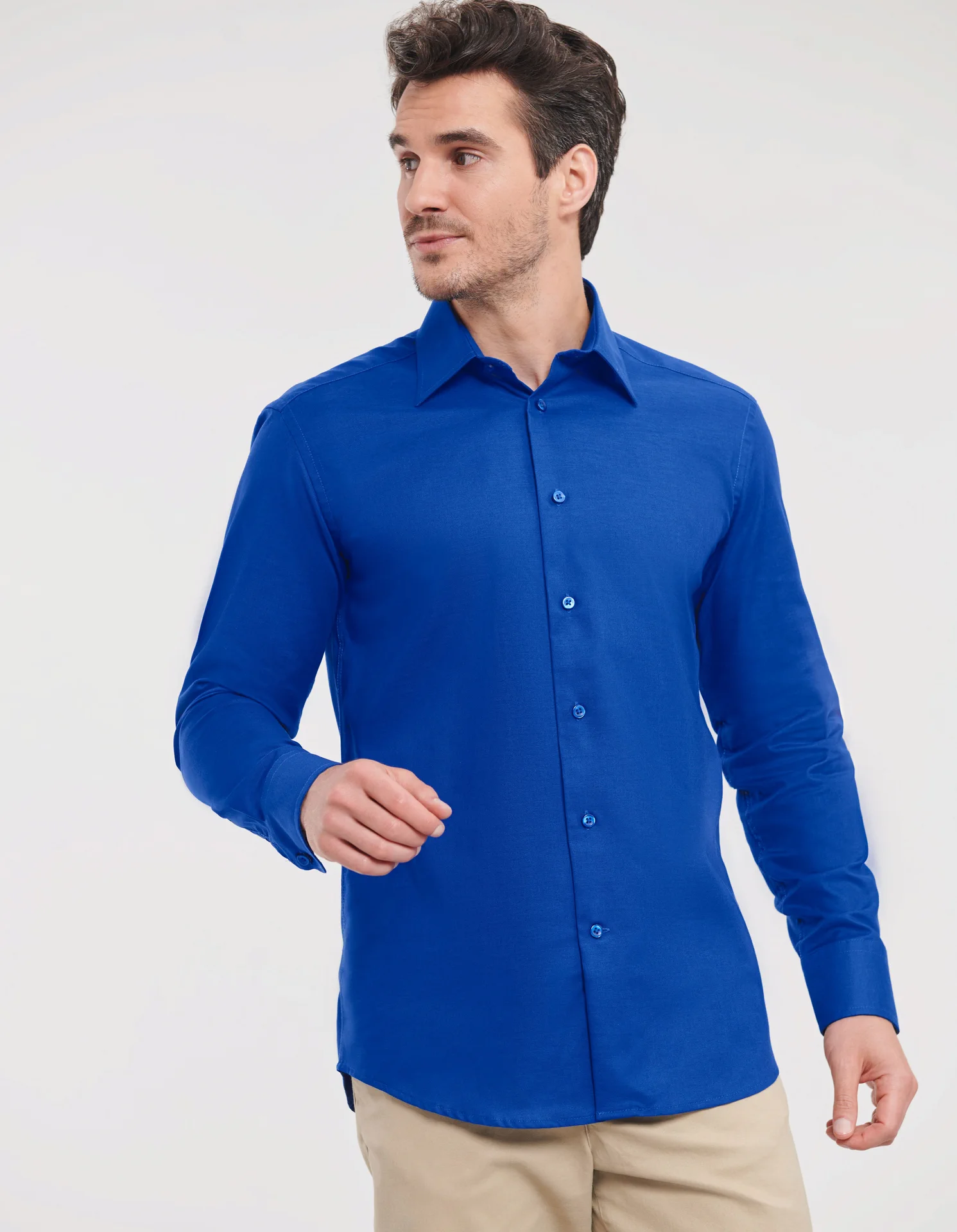 Russell Men's Long Sleeve Easy Care Tailored Oxford Shirt