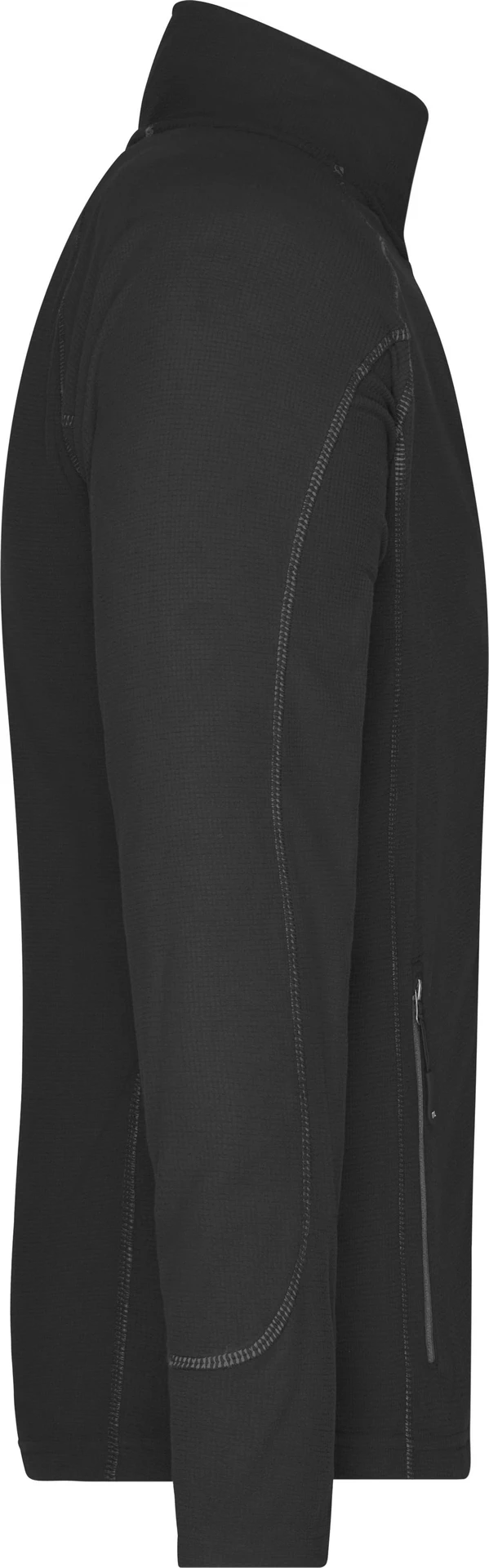 jn597-mens-structure-fleece-jacket-black-carbon-right-6 James & Nicholson Men's Structure Fleece Jacket