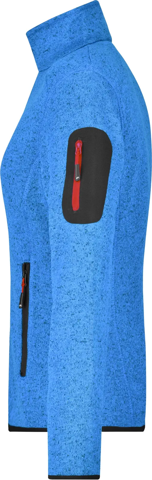 jn761-ladies-knitted-fleece-jacket-royalmelange-red-left-4 James & Nicholson Ladies Knitted Fleece Jacket