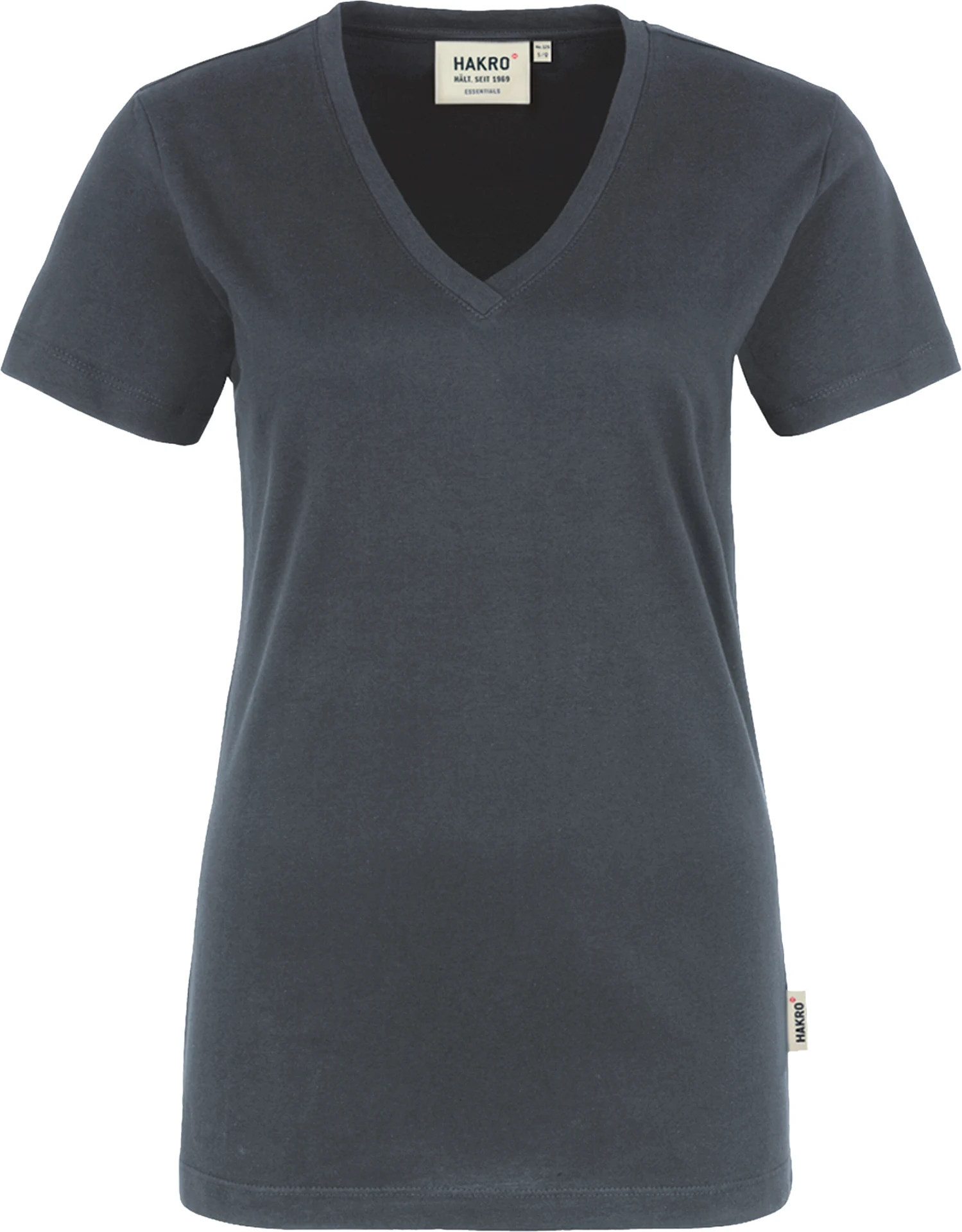hakro-126-damen-v-shirt-classic-anthrazit-front-1 HAKRO Women-V-Shirt 126 Classic
