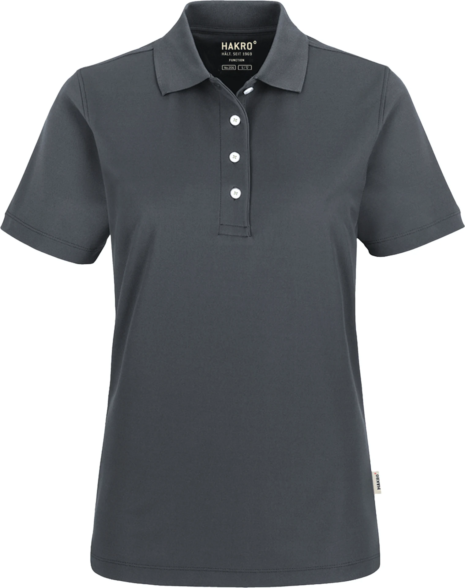 hakro-206-damen-poloshirt-coolmax-anthrazit-front-1 HAKRO Women-Poloshirt 206 Coolmax