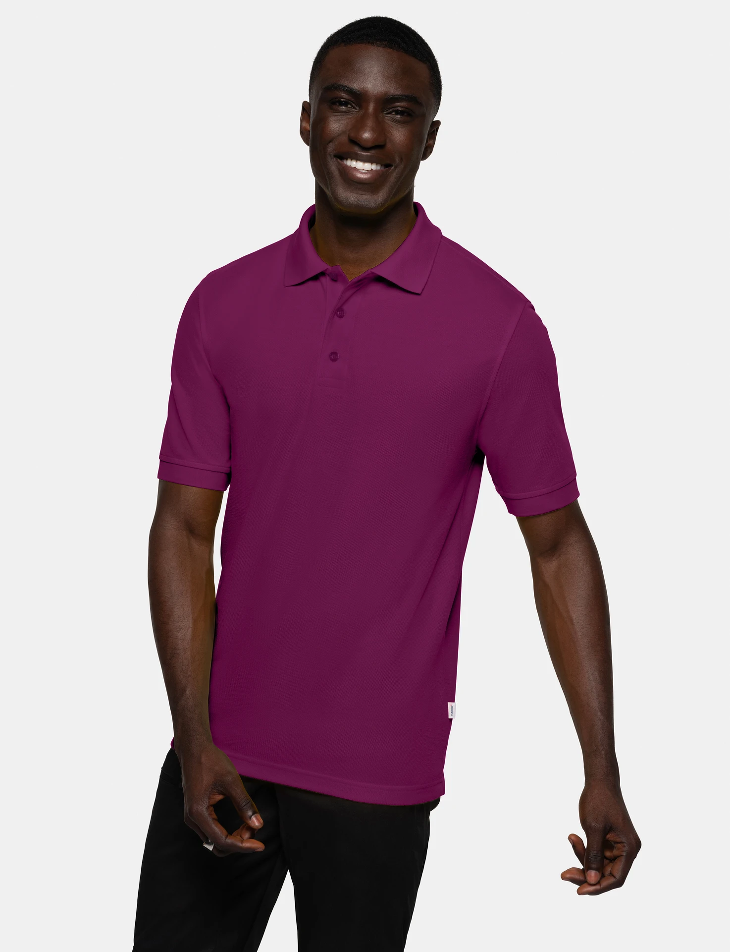 hakro-816-poloshirt-mikralinar-aubergine-model-0 HAKRO Poloshirt 816 Mikralinar®
