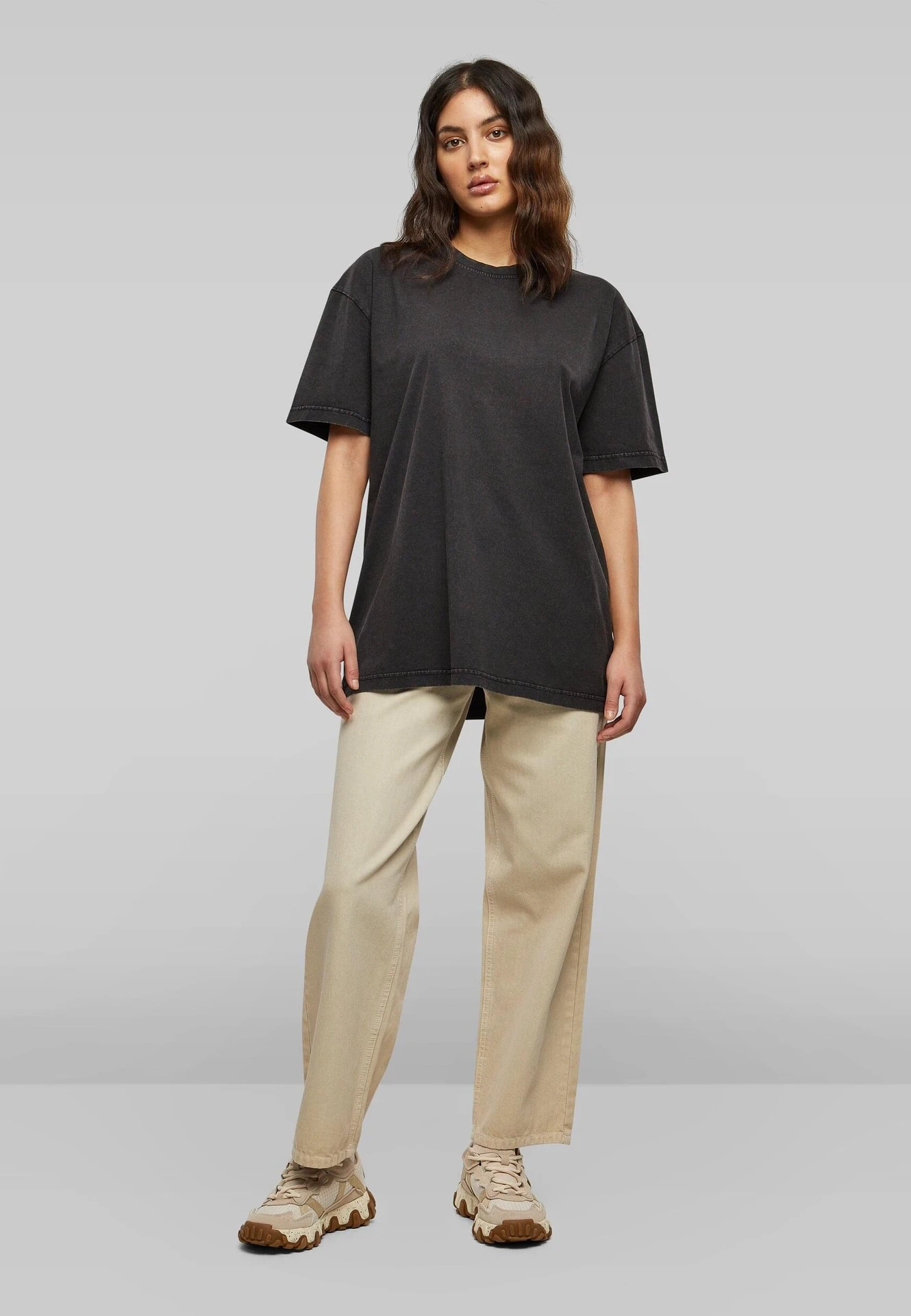 Build Your Brand Ladies Oversized Acid Wash Tee