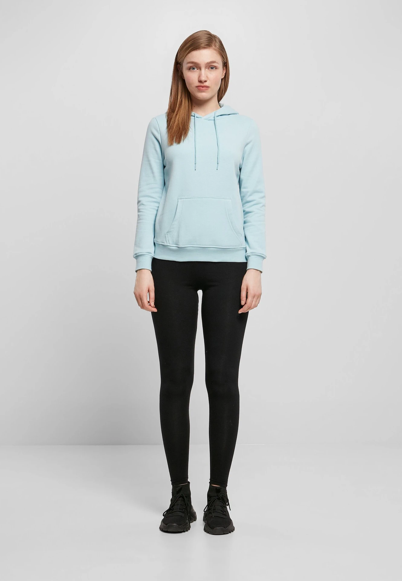 BYB-BB007-ladies-basic-hoody-oceanblue-model-3 Build Your Brand Ladies Basic Hoody