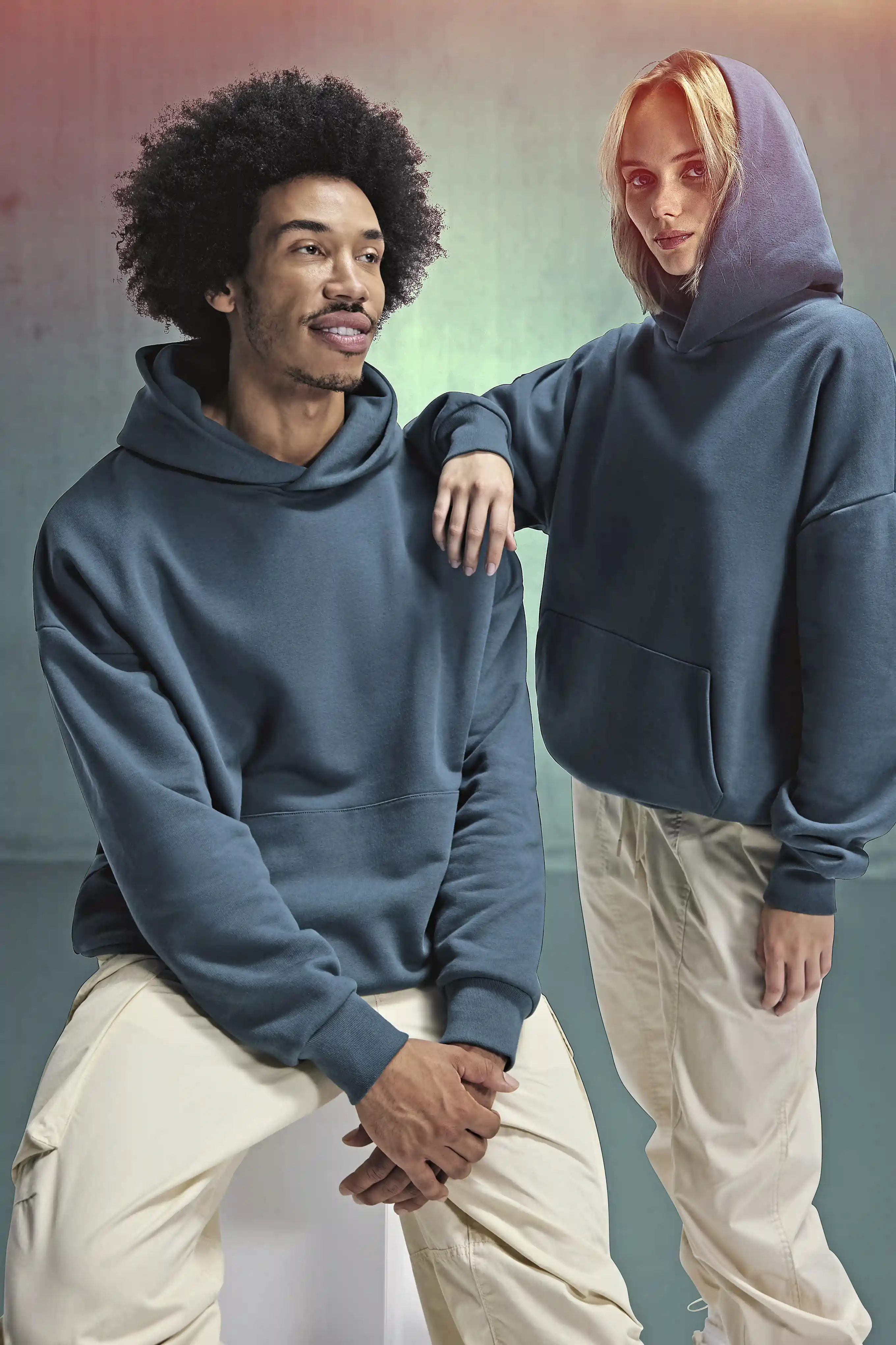 bc-wg002-influence-hoodie-sweatshirt-amalfi-teal-model-1 B&C Influence Hoodie