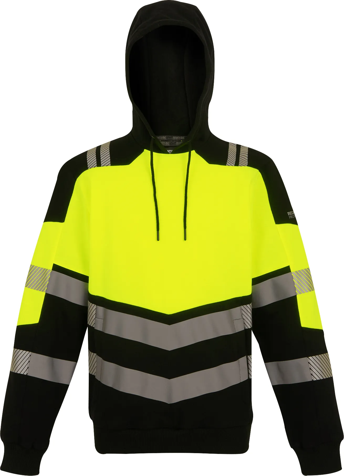 regatta-trf780-hi-vis-x-pro-hoodie-class-2-black-green-front-2 Regatta Hi-Vis X-Pro Hoodie (Class 2)