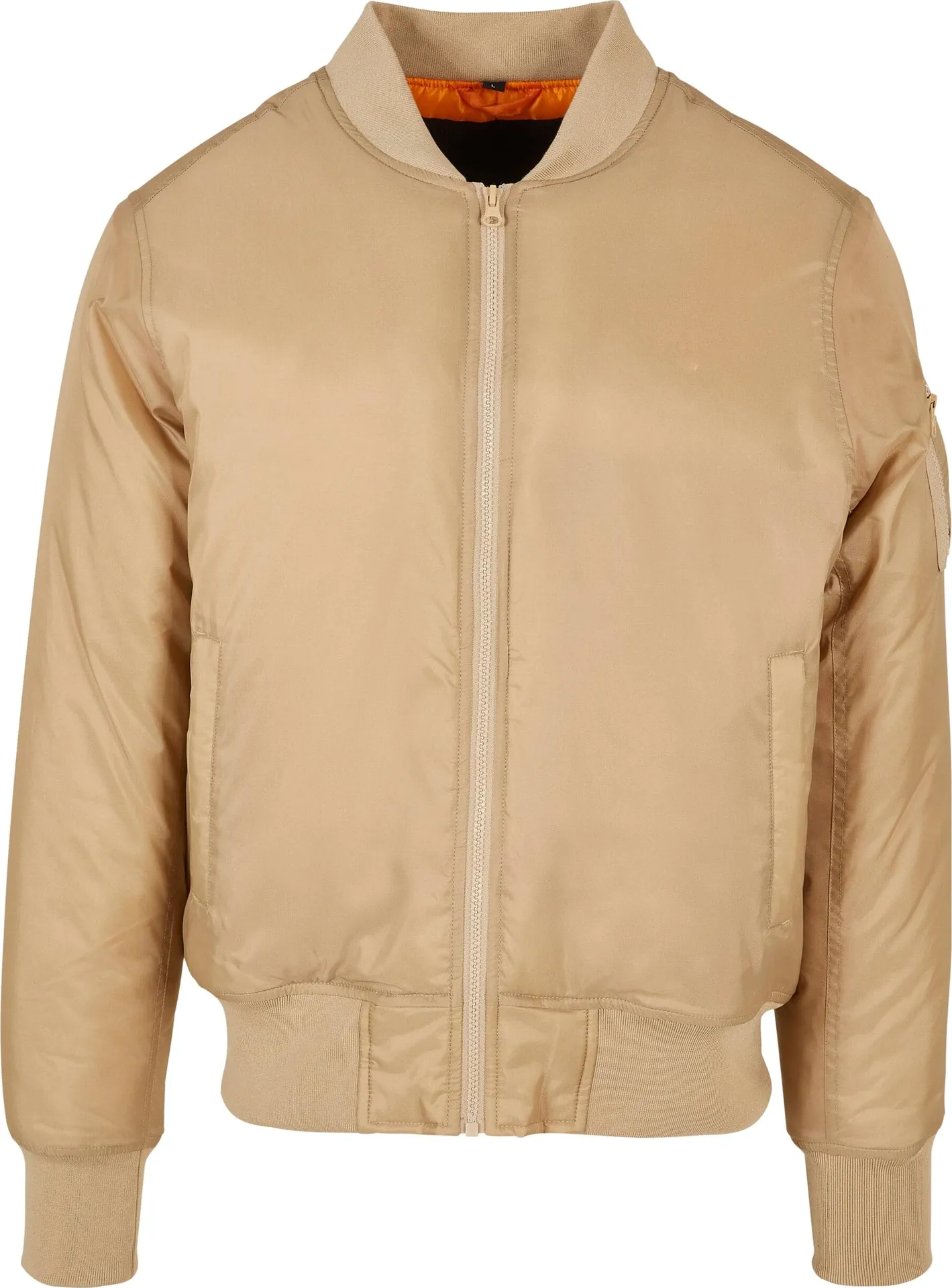 BYB-BY030-bomber-jacket-beige-front-4 Build Your Brand Bomber Jacket