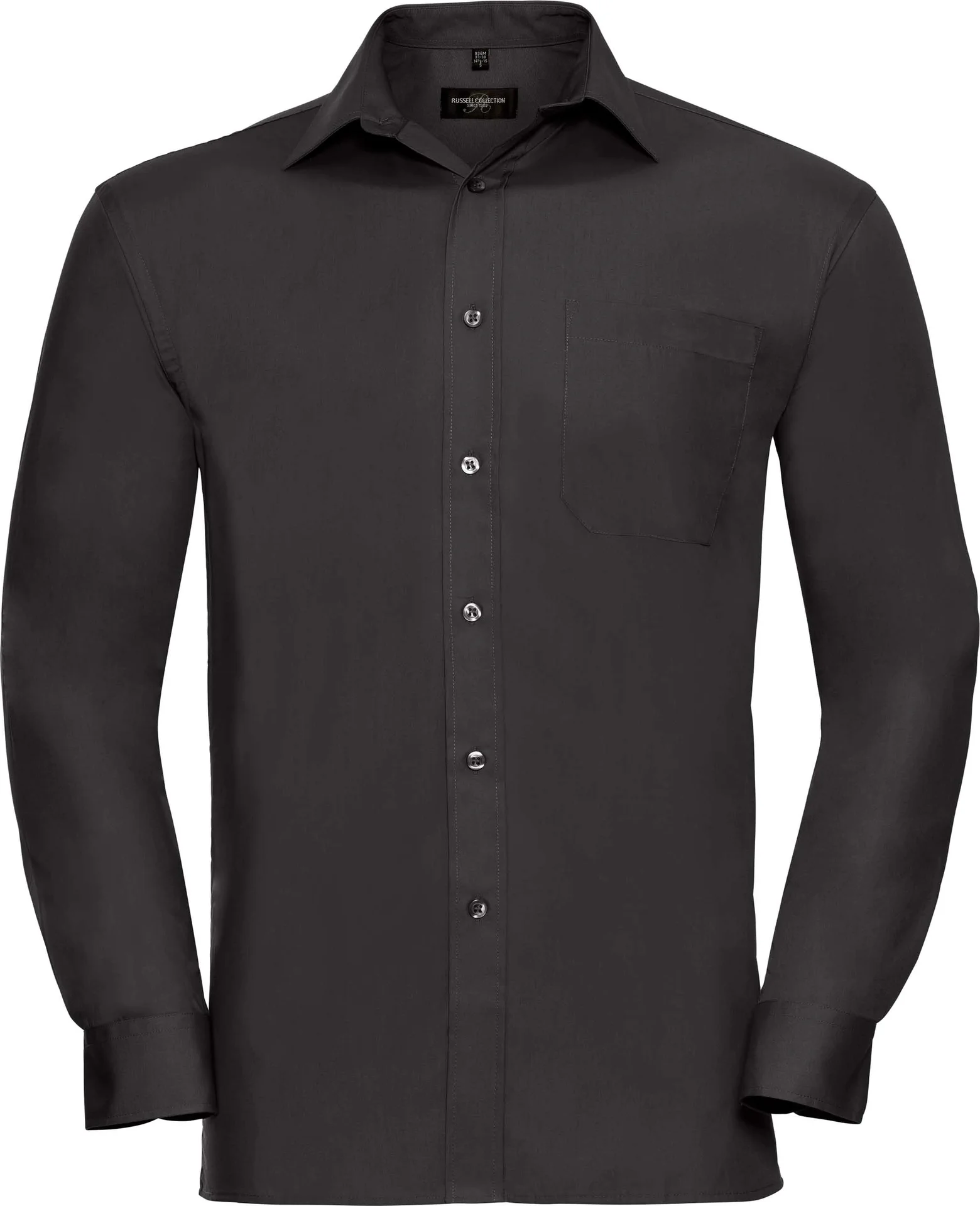 Russell Men's Long Sleeve Pure Cotton Easy Care Poplin Shirt