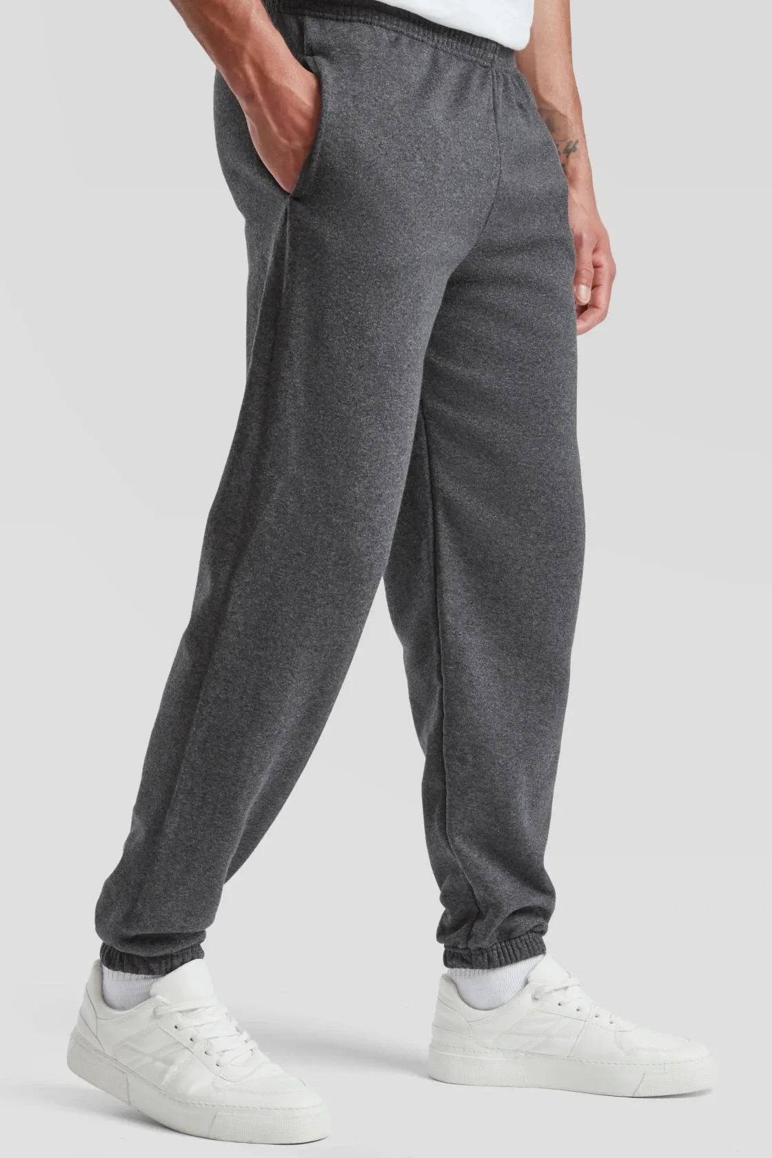 fruit-of-the-loom-64-026-0-classic-elasticated-cuff-jog-pants-darkheathergrey-model-1 F.O.L. Elasticated Cuff Jog Pants