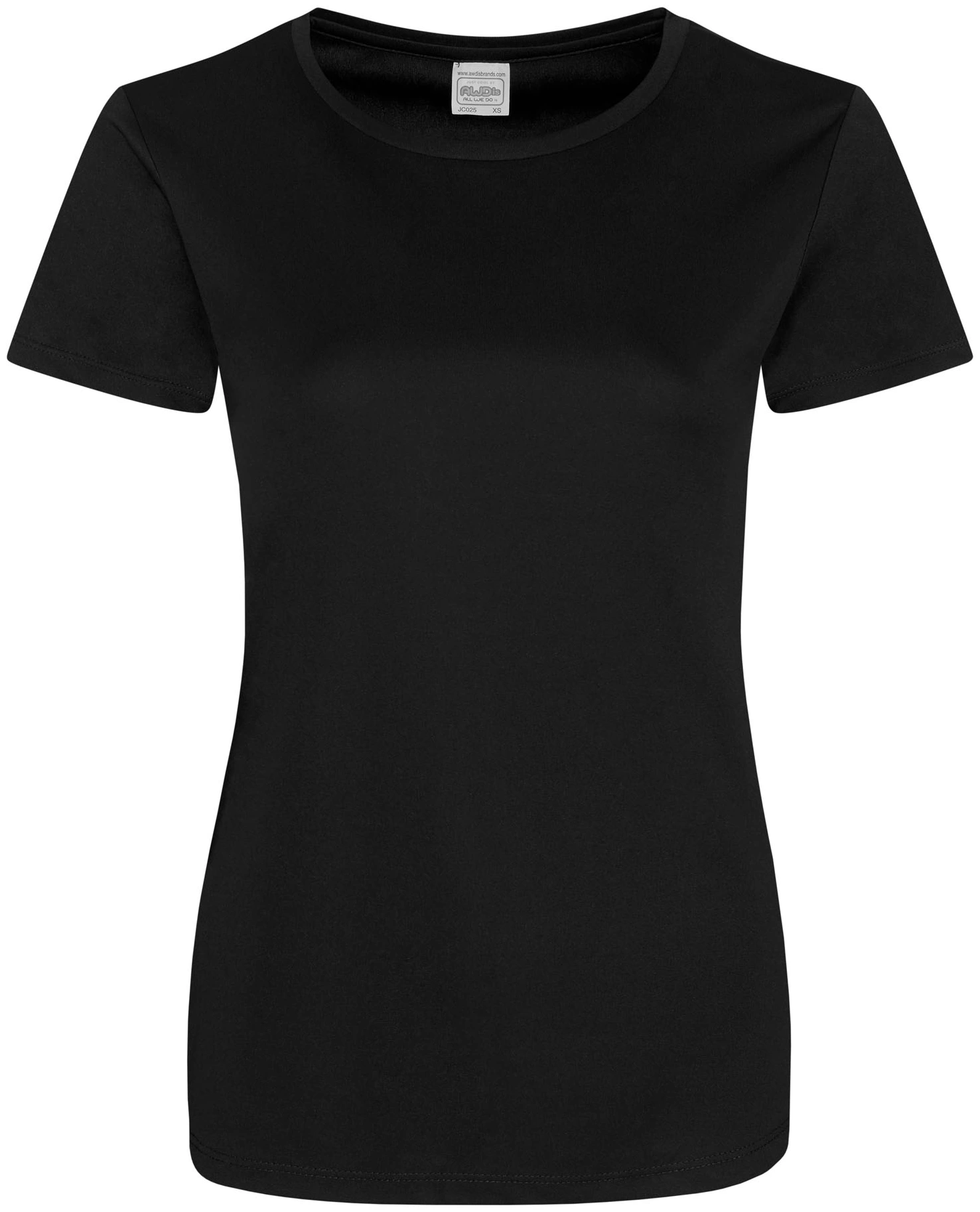 justcool-jc025-womens-cool-smooth-t-shirt-jetblack-front-1 Just Cool Women's Cool Smooth T