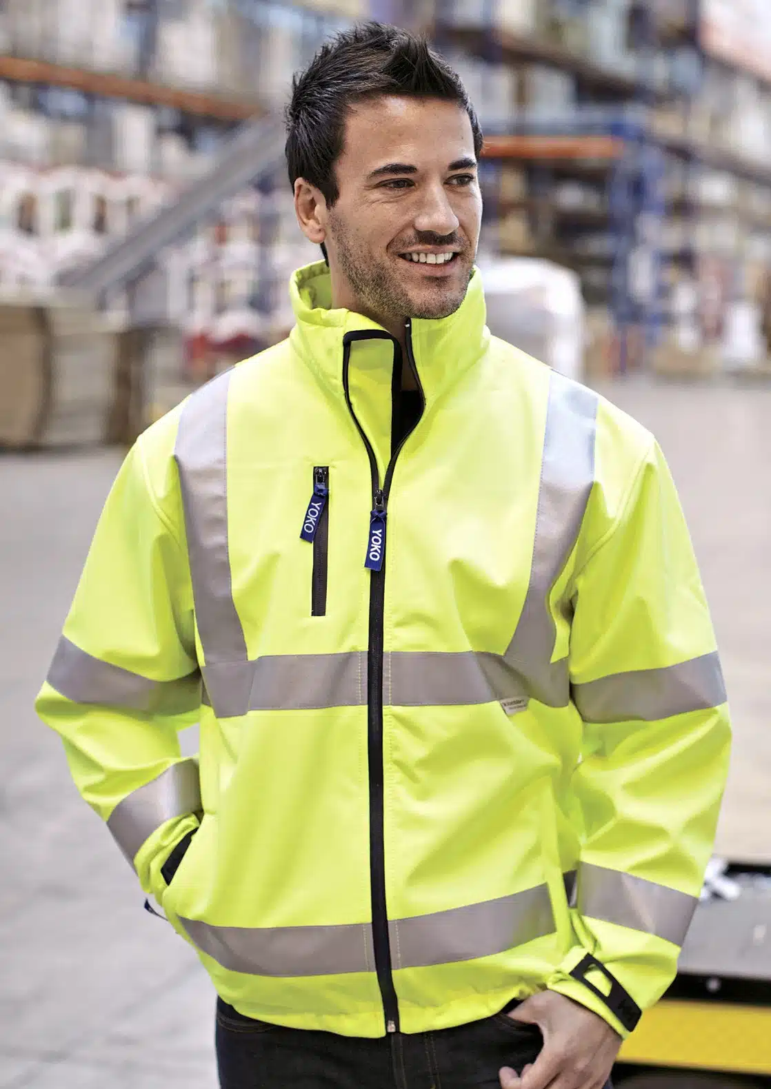 YOKO High Visibility 2 Bands & Braces Softshell Jacket