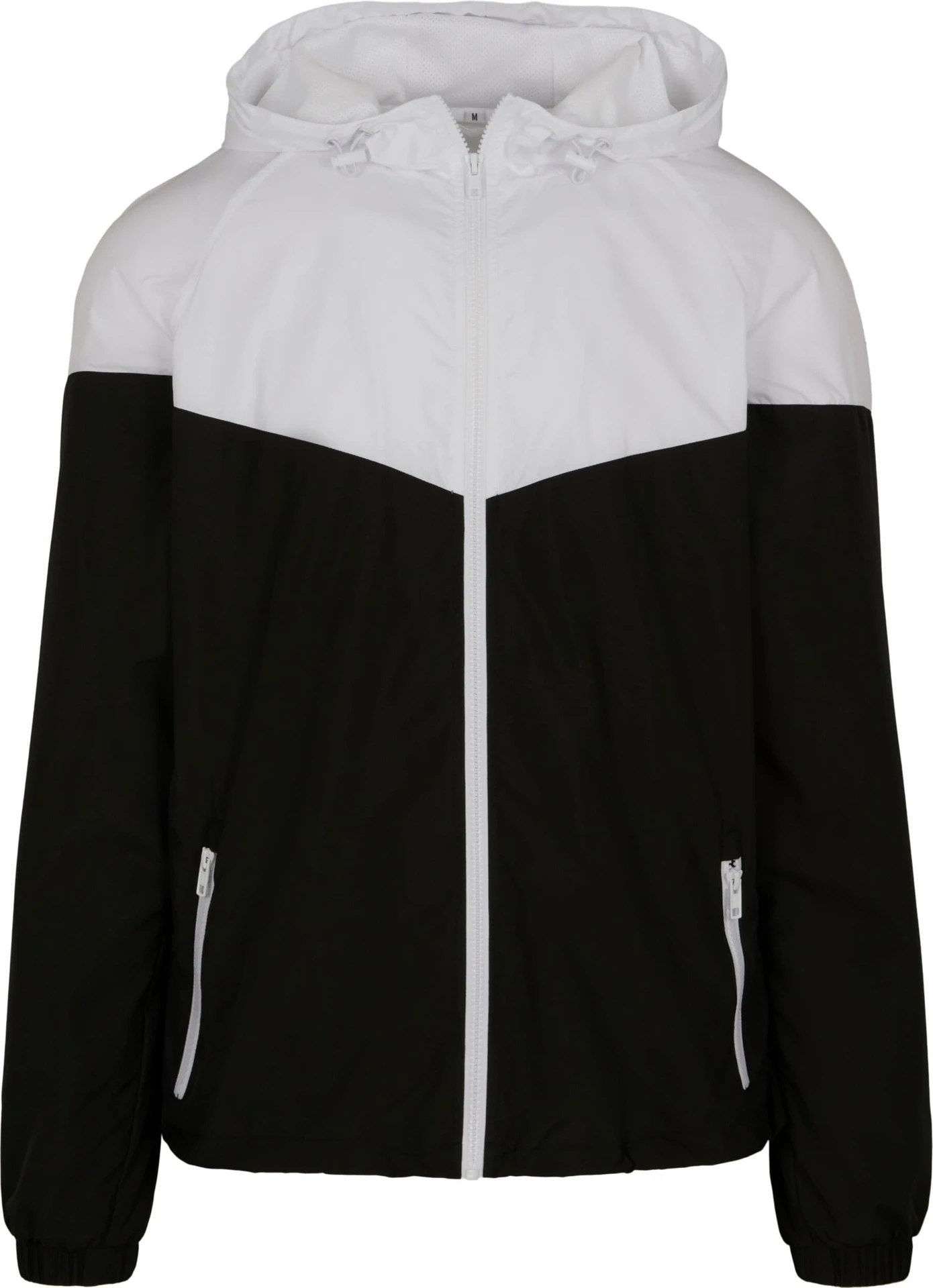 BYB-BY129-2-tone-tech-windrunner-black-white-front-4 Build Your Brand 2-Tone Tech Windrunner