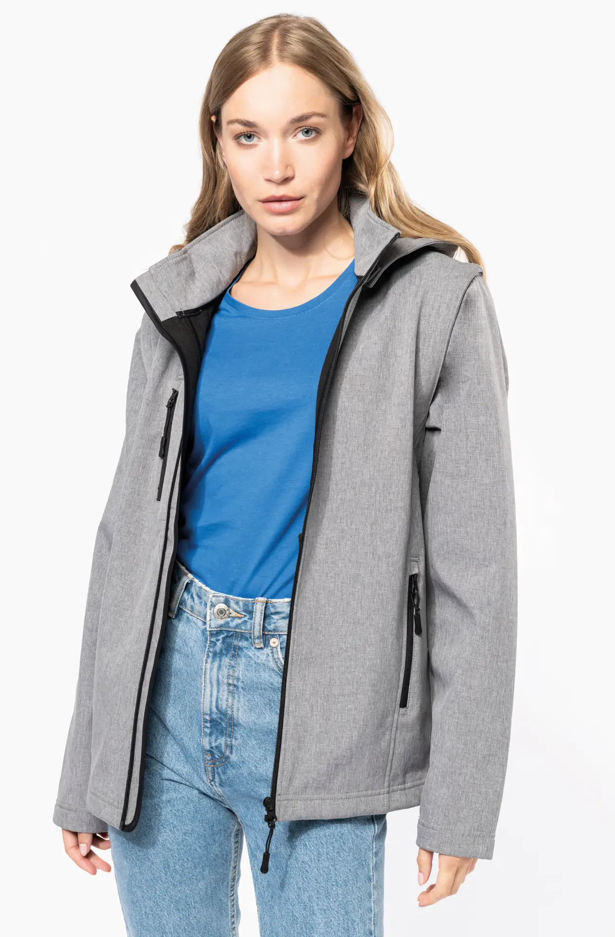 K422-unisex-3-lagen-kapuzen-softshell-jacke-model-0 Kariban Unisex 3-Lagen Kapuzen Softshell Jacke