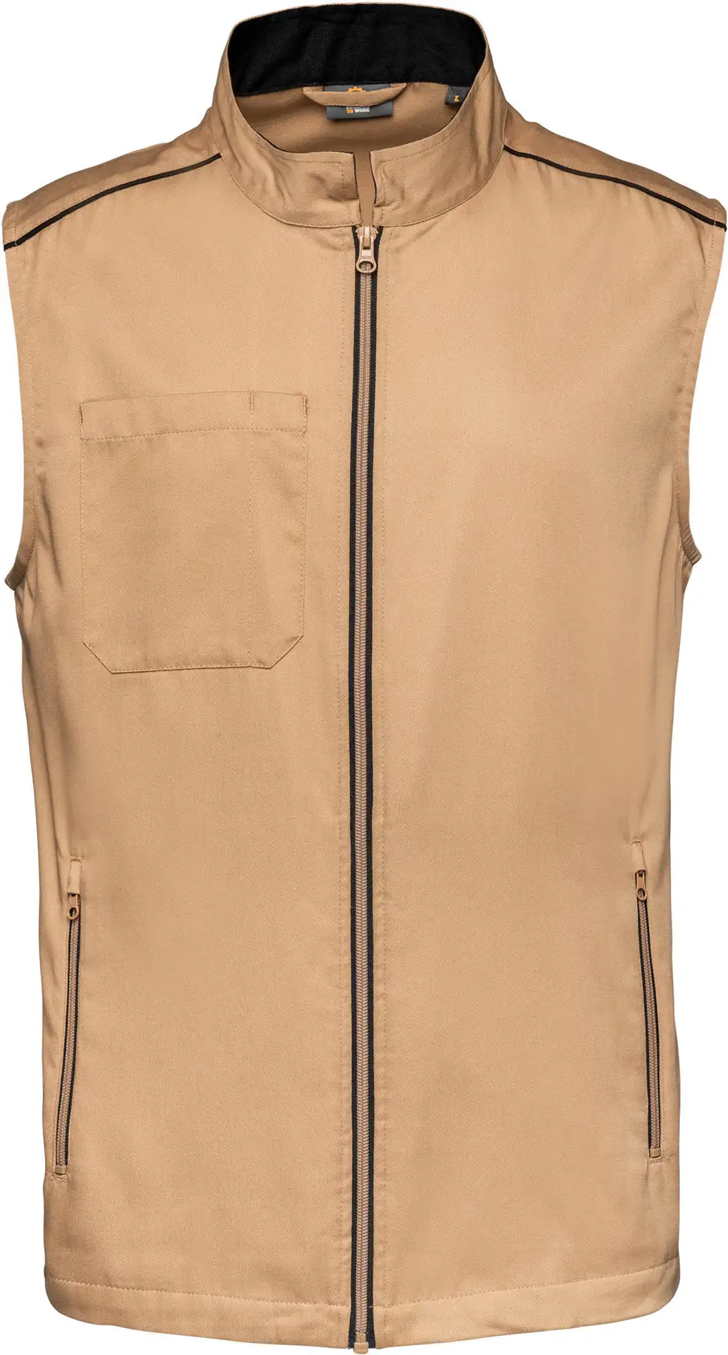 kariban-WK6148-herren-bodywarmer-day-to-day-camel-black-front-3 Kariban Herren Bodywarmer "Day-to-Day"