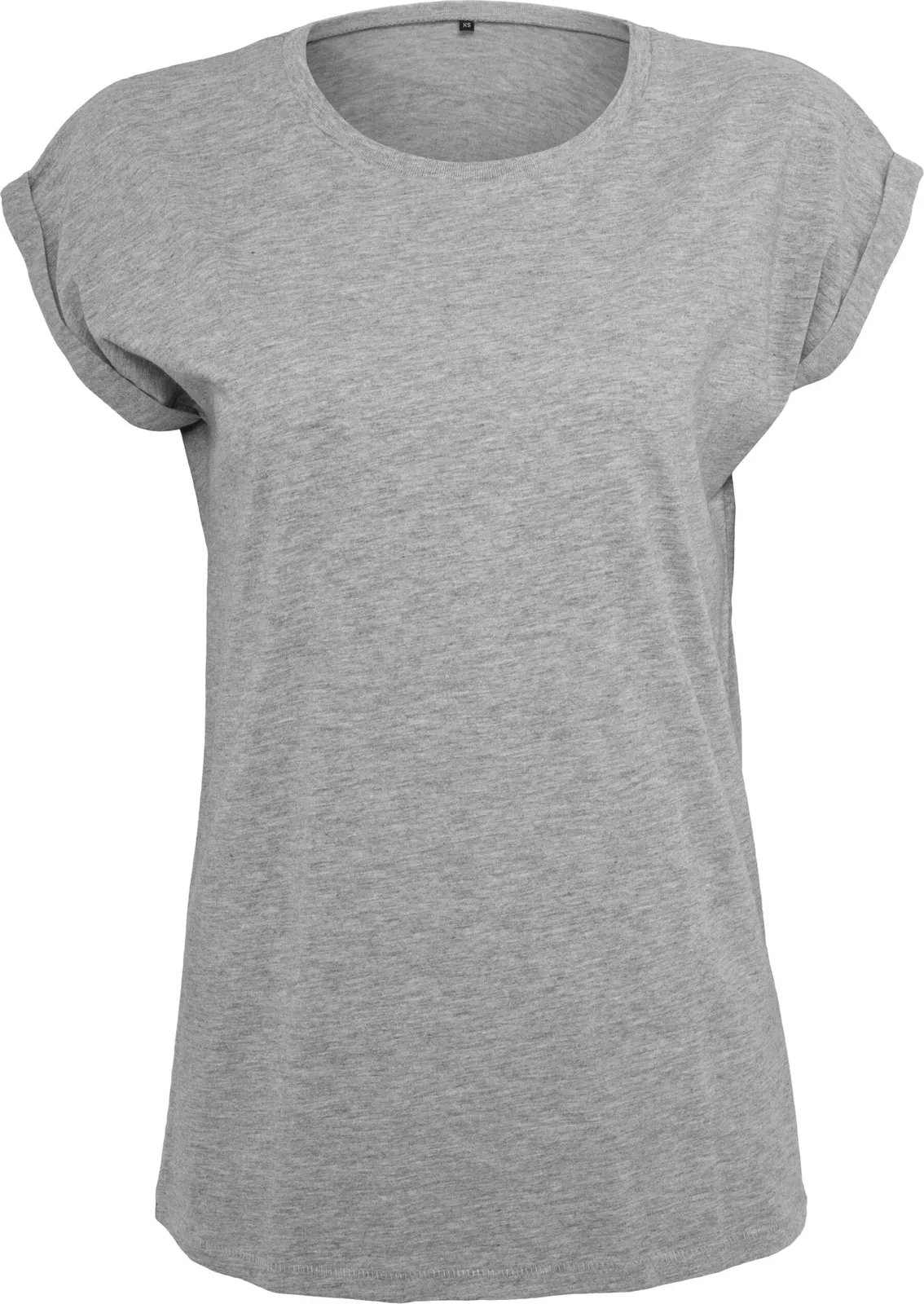 BYB-BY021-ladies-extended-shoulder-t-shirt-heathergrey-front-4 Build Your Brand Ladies Extended Shoulder Tee
