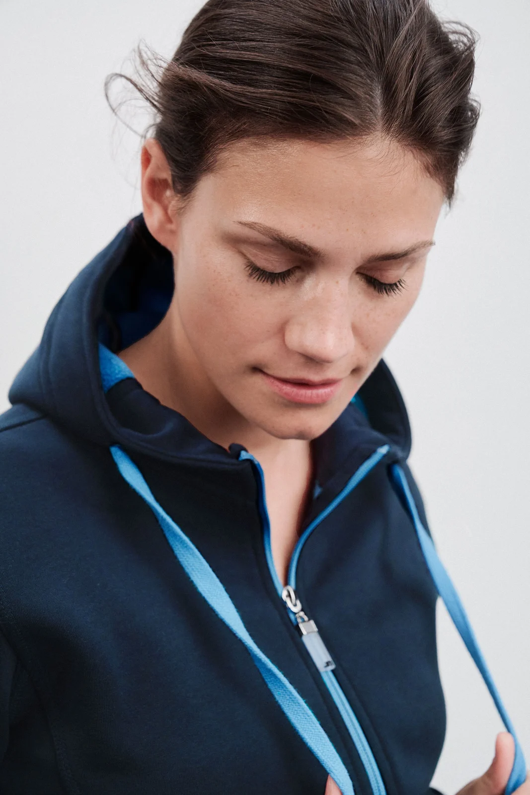 jn354-ladies-doubleface-jacket-model-1 James & Nicholson Ladies Doubleface Jacket