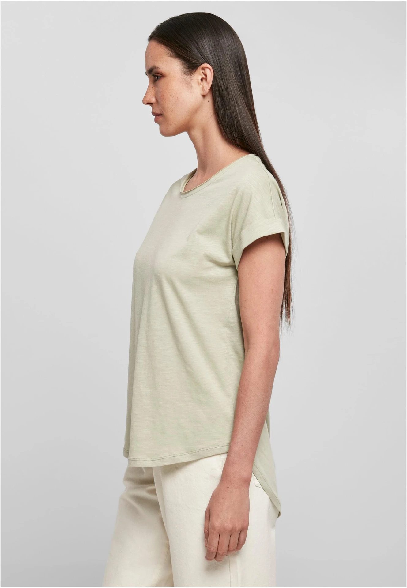Build Your Brand Ladies Long Slub Tee
