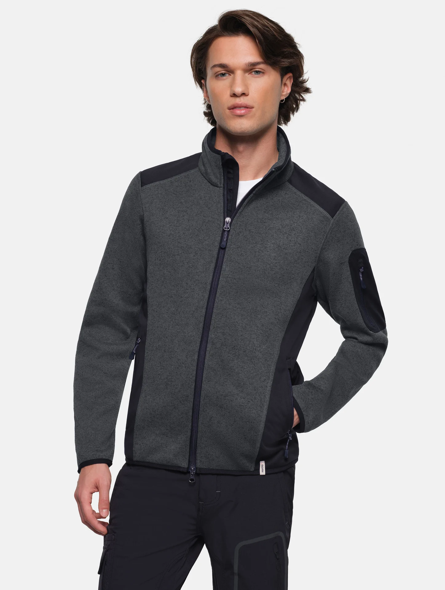 hakro-836-strickfleecejacke-anthrazitmeliert-model-0 HAKRO Strickfleece-Jacke 836 Dawson