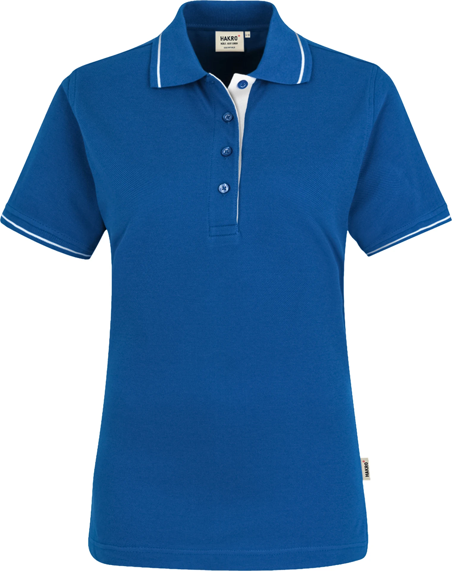 hakro-203-damen-poloshirt-casual-royalblau-weiss-front-1 HAKRO Women-Poloshirt 203 Casual