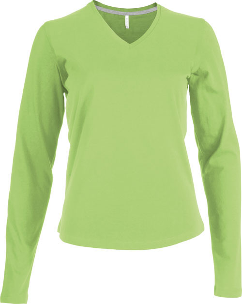 Kariban Damen V-Neck T-Shirt langarm
