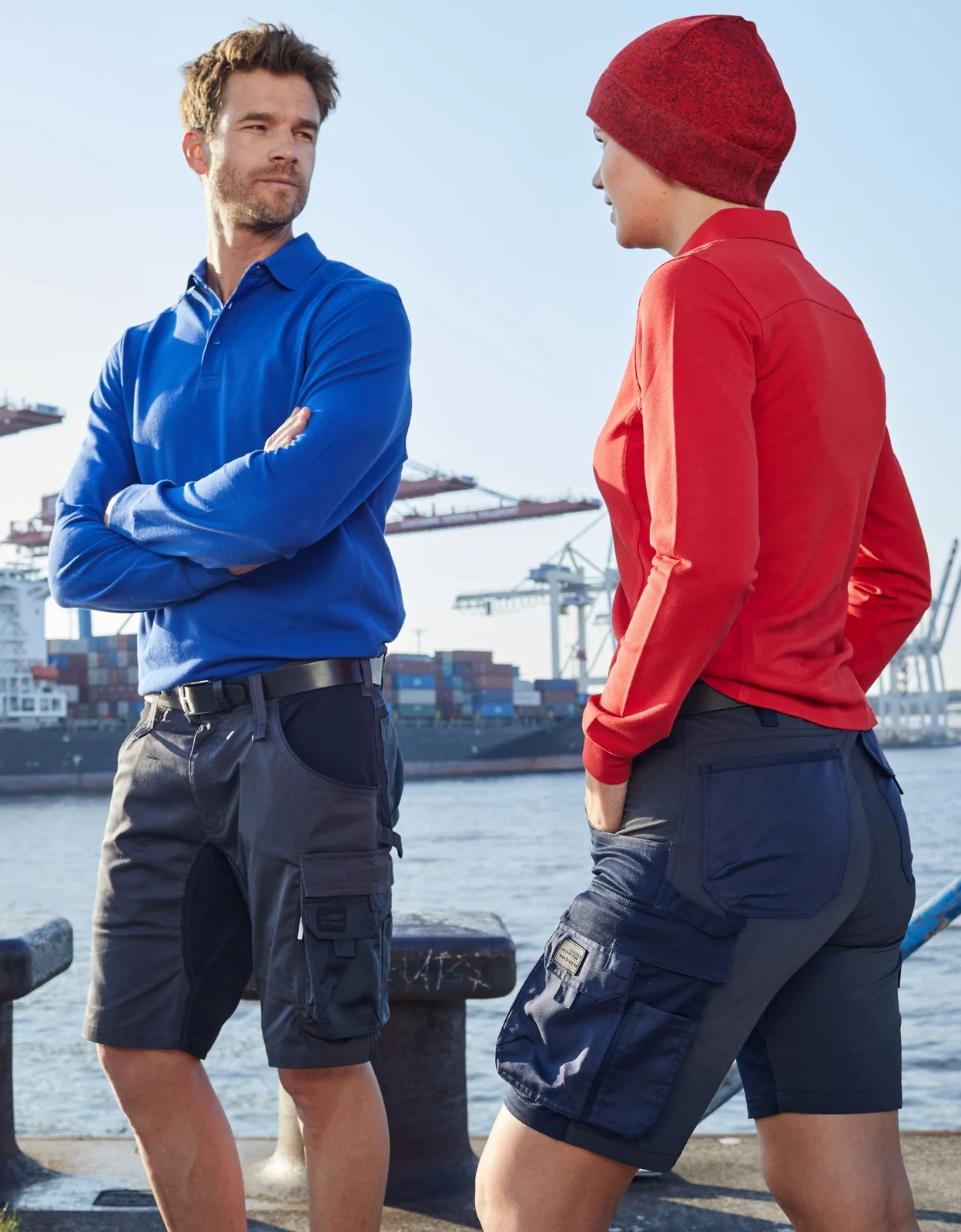 jn1811-workwear-stretch-bermuda-slim-line-model-0 James & Nicholson Workwear Stretch-Bermuda Slim Line