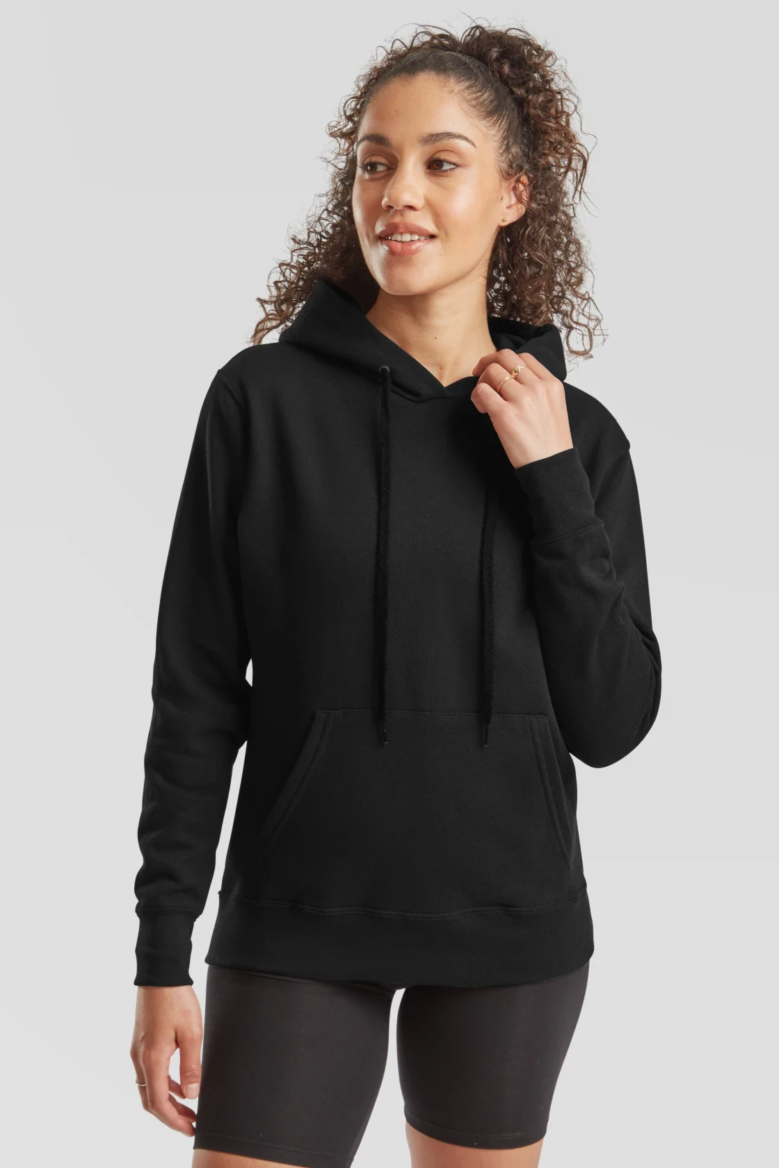 fruit-of-the-loom-62-038-0-ladies-classic-hooded-sweatshirt-black-model-0 F.O.L. Ladies Classic Hooded Sweat