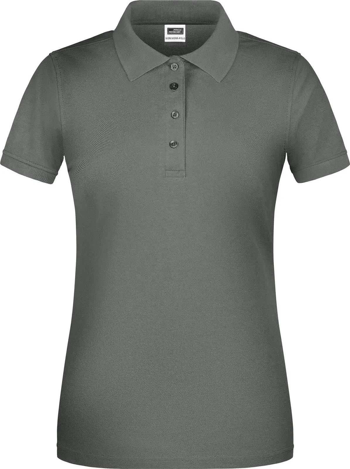 jn873-ladies-bio-workwear-poloshirt-darkgrey-front-3 James & Nicholson Ladies Bio Workwear Polo