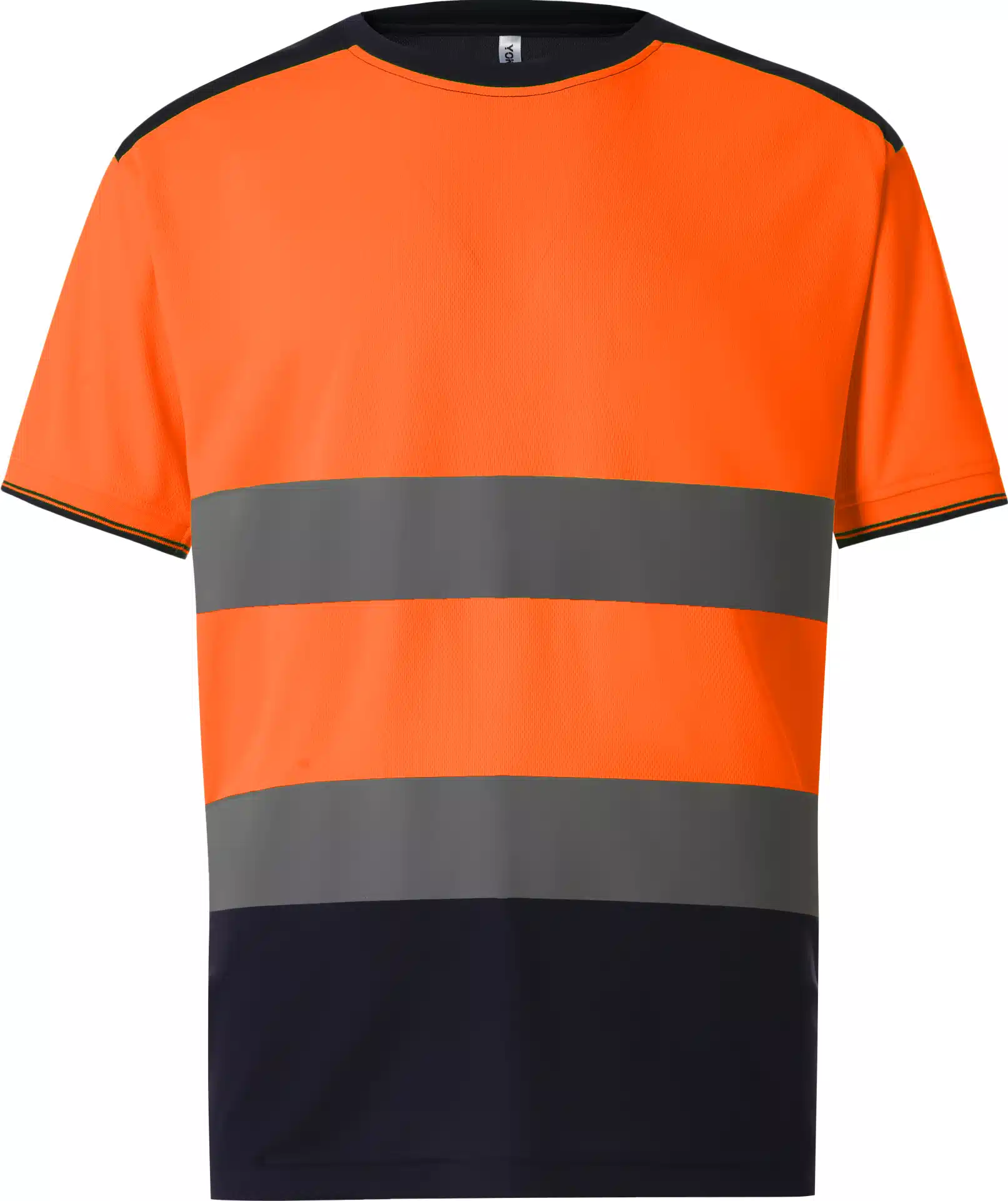 yoko-hvj400-hi-vis-two-tone-t-shirt-hi-vis-orange-black-front-1 YOKO Hi-Vis Two-Tone T-Shirt