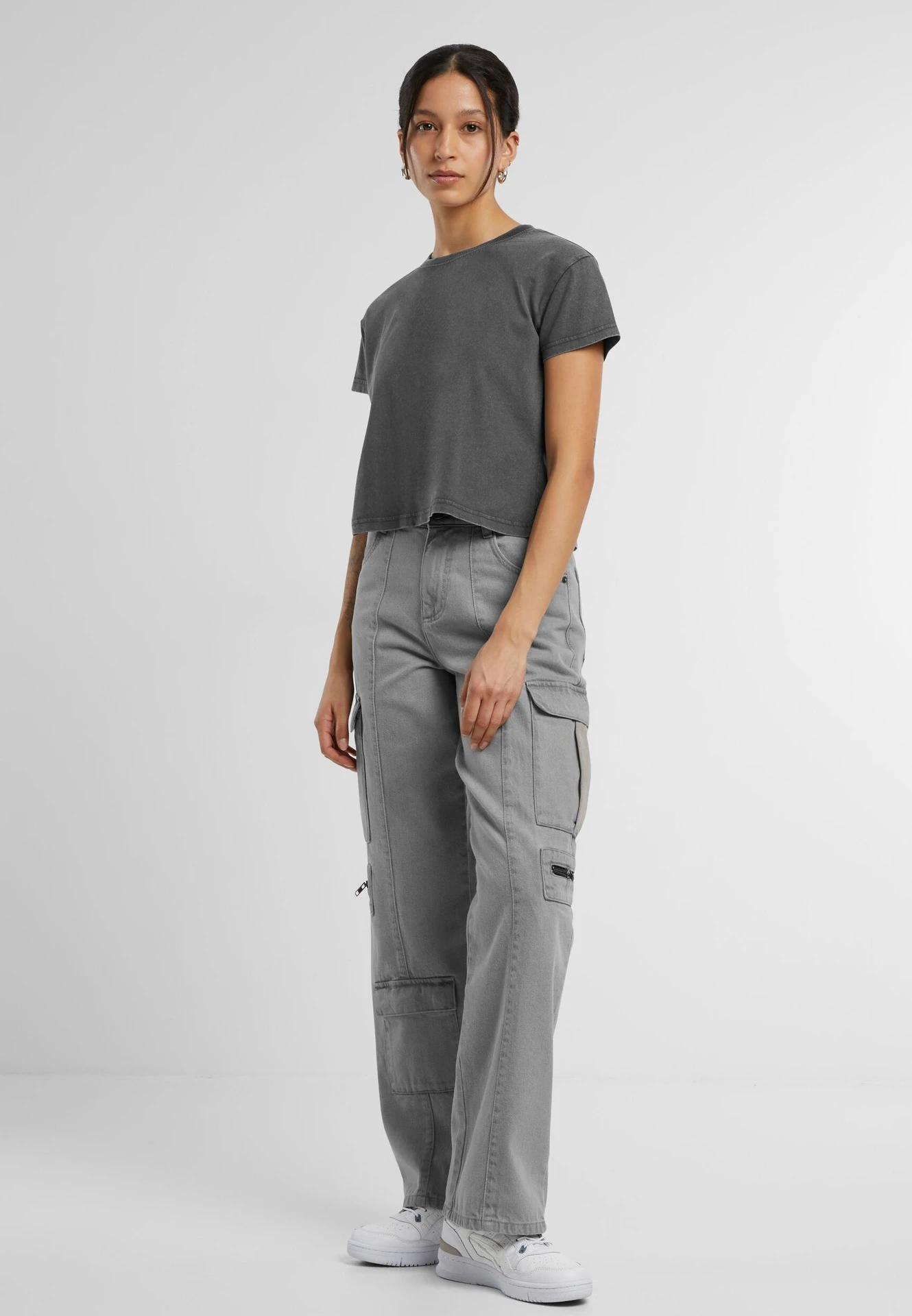 Build Your Brand Ladies Vintage Cropped Tee