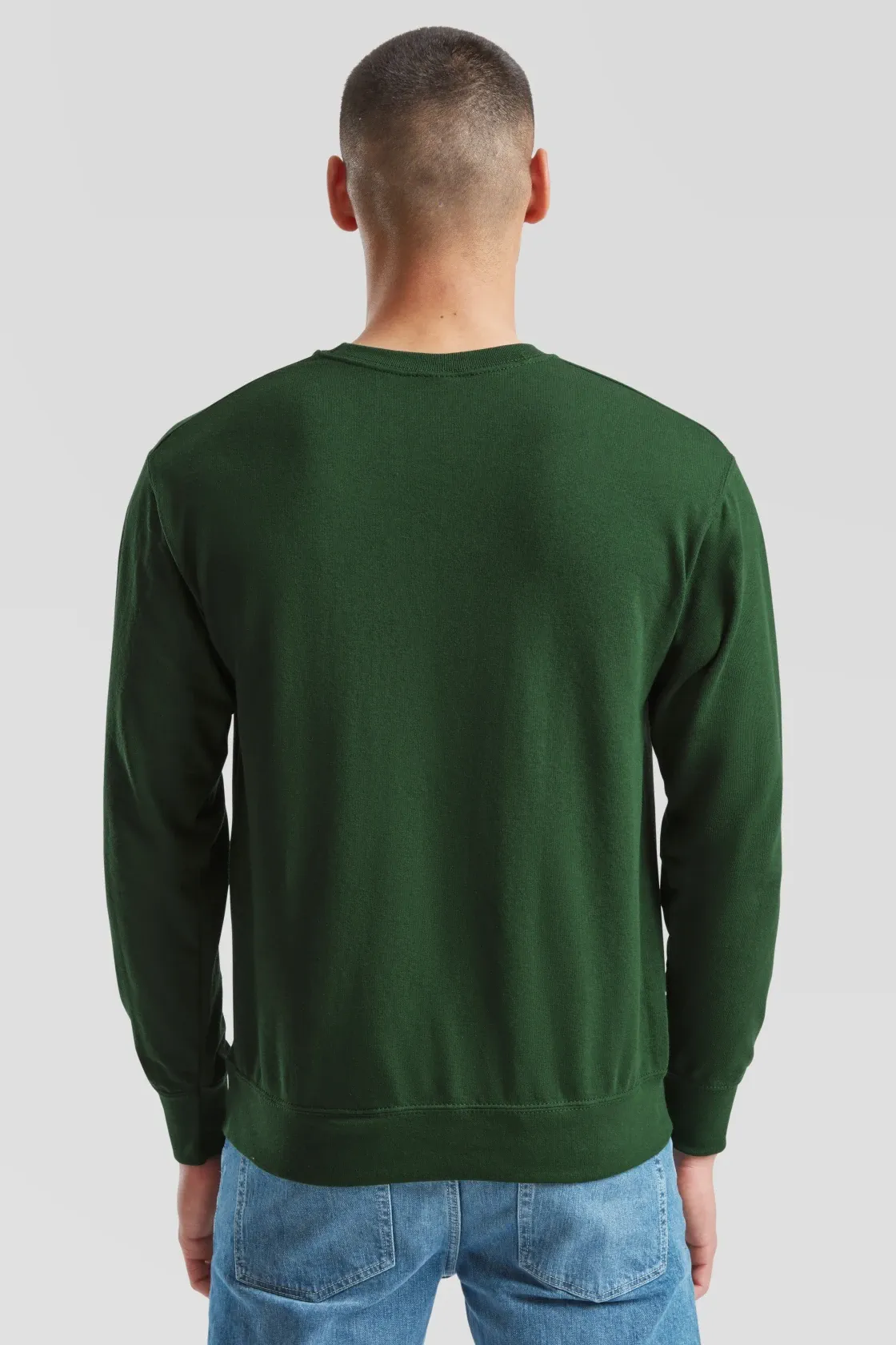 fruit-of-the-loom-62-156-0-lightweightset-insweatshirt-bottlegreen-model-2 F.O.L. Lightweight Set-In Sweat