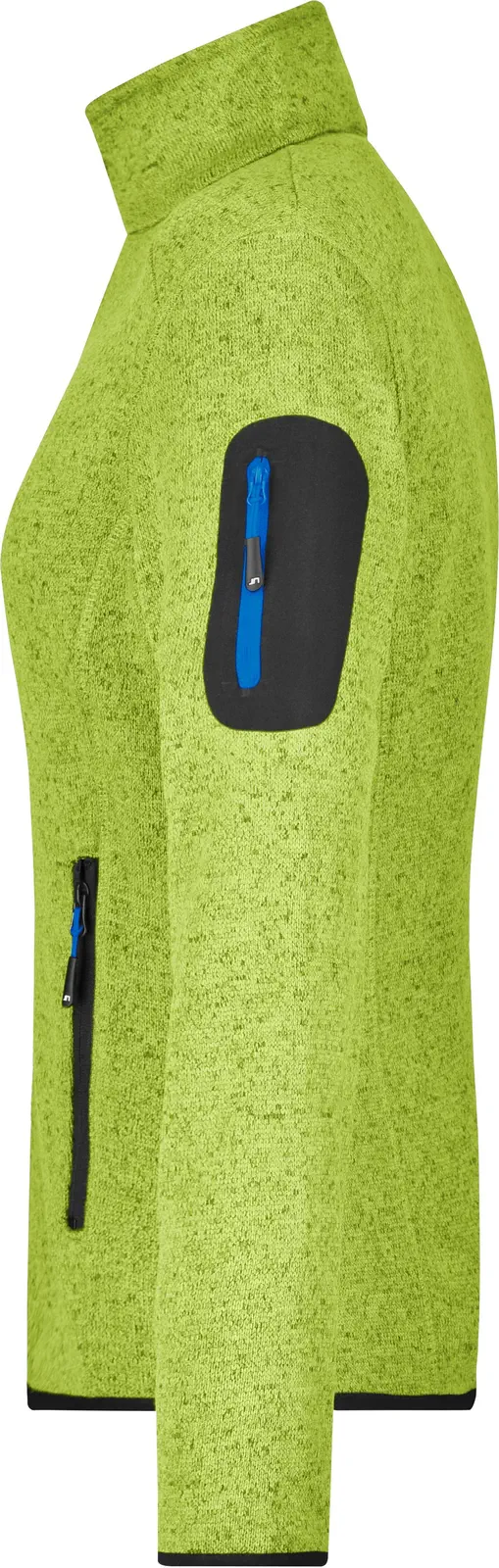 jn761-ladies-knitted-fleece-jacket-kiwimelange-royal-left-4 James & Nicholson Ladies Knitted Fleece Jacket