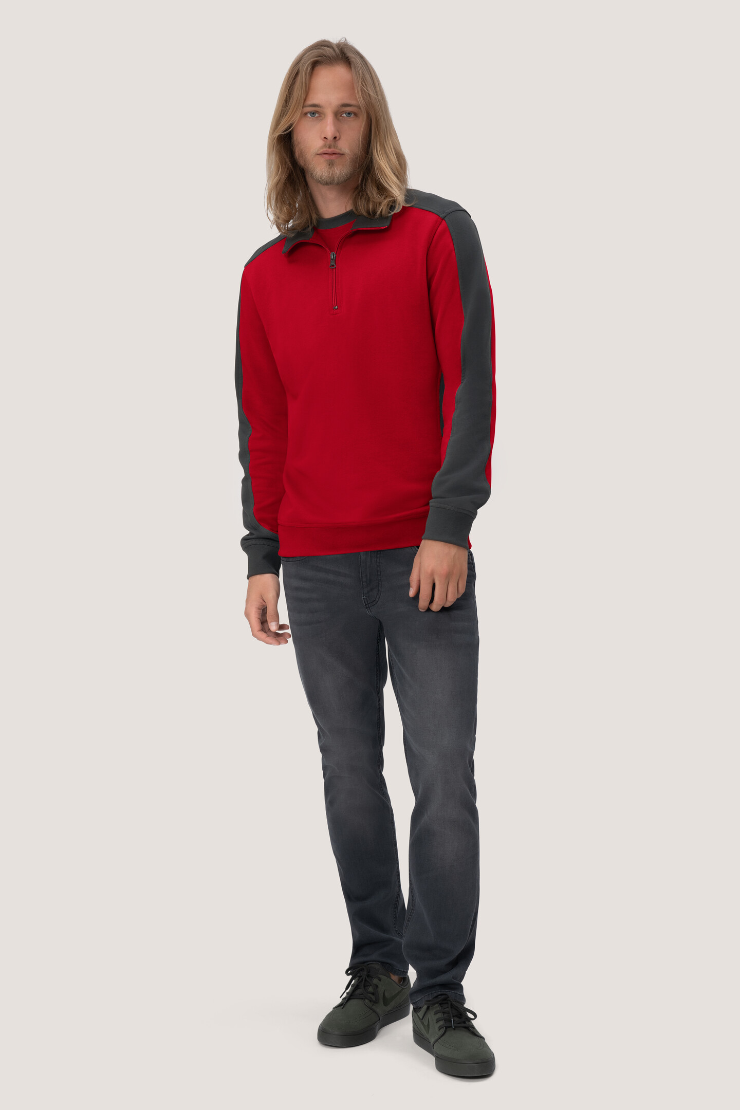 HAKRO Zip-Sweatshirt 476 Contrast Mikralinar® HAKRO Zip-Sweatshirt 476 Contrast Mikralinar®