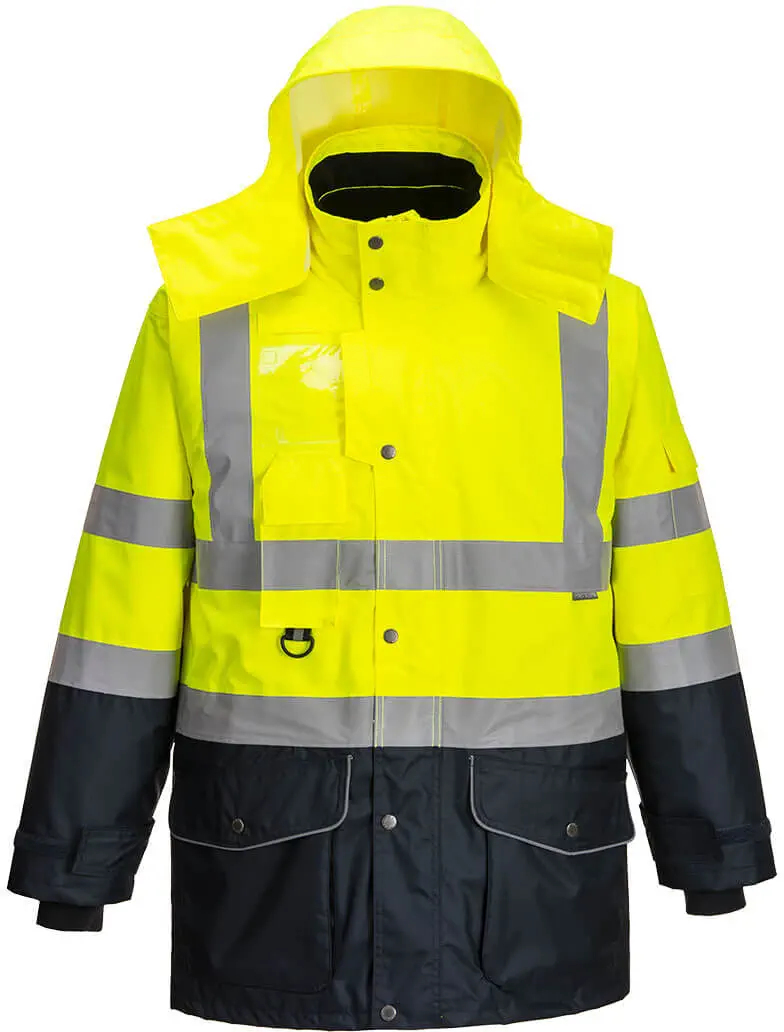 PORTWEST S426 Warnschutz 7-in-1 Kontrast Verkehrsjacke atmungsaktiv