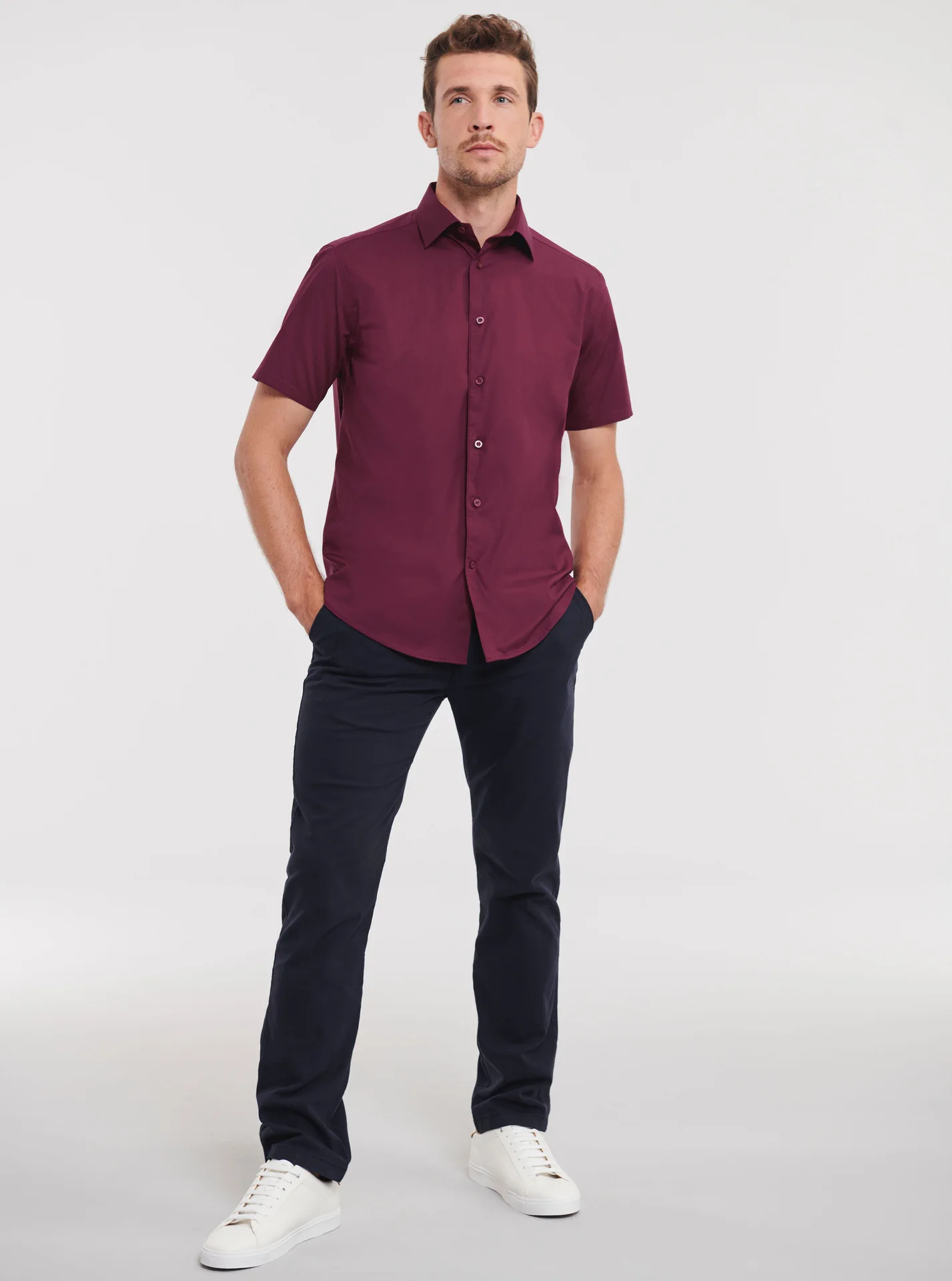 Russell Men's Short Sleeve Easy Care Fitted Shirt