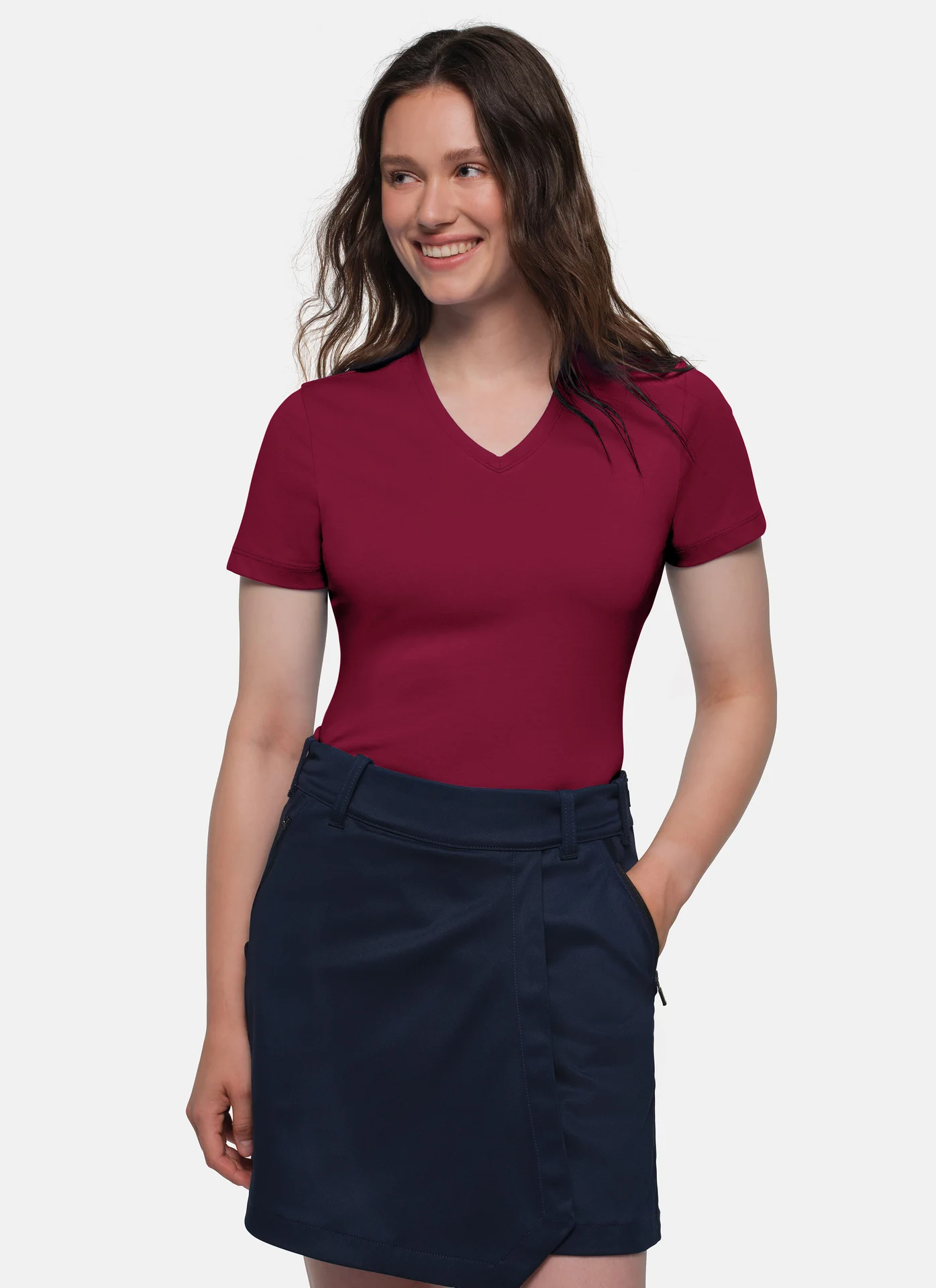 HAKRO Damen-V-Shirt 169 Cotton-Tec