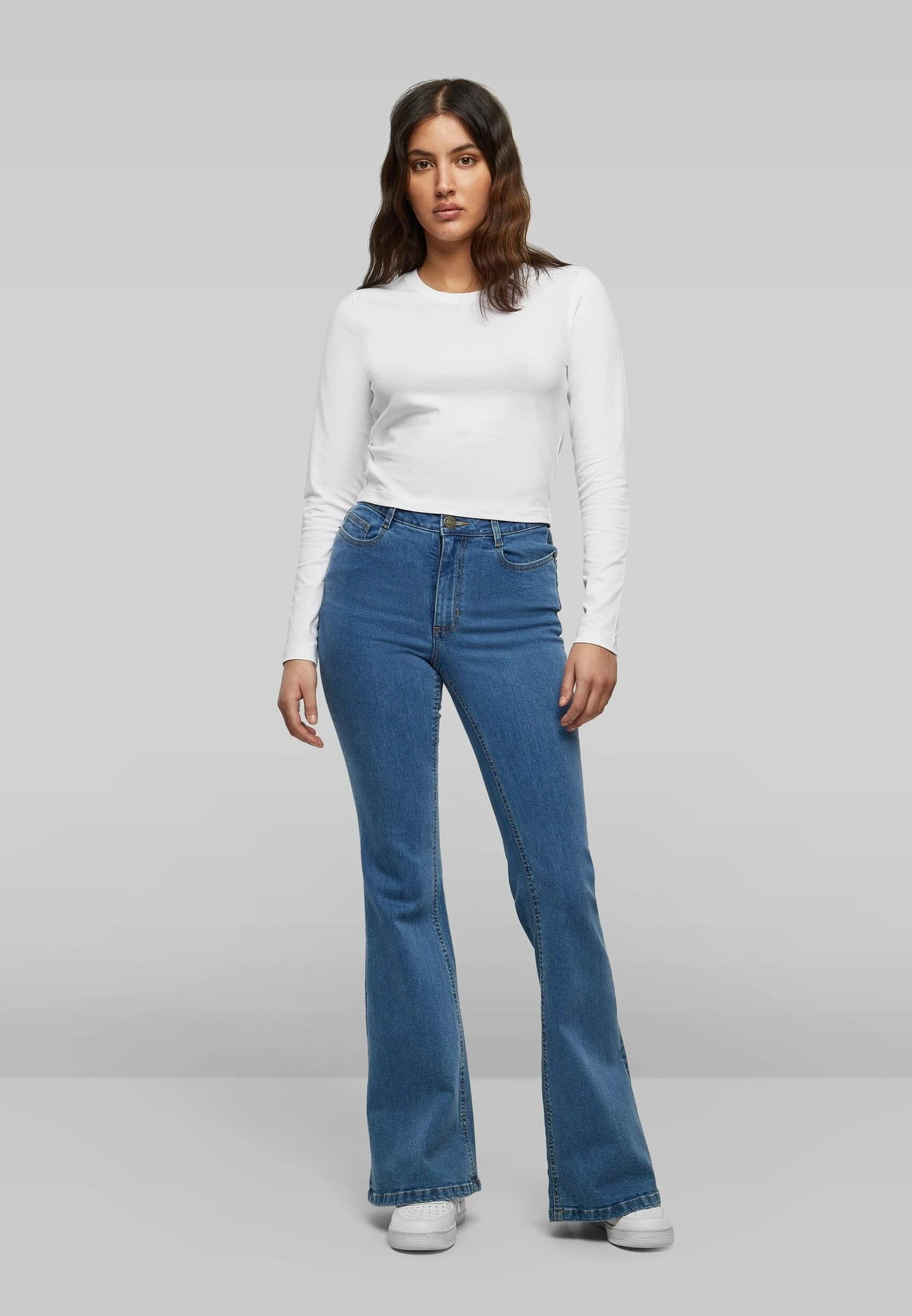 Build Your Brand Ladies Short Longsleeve Tee