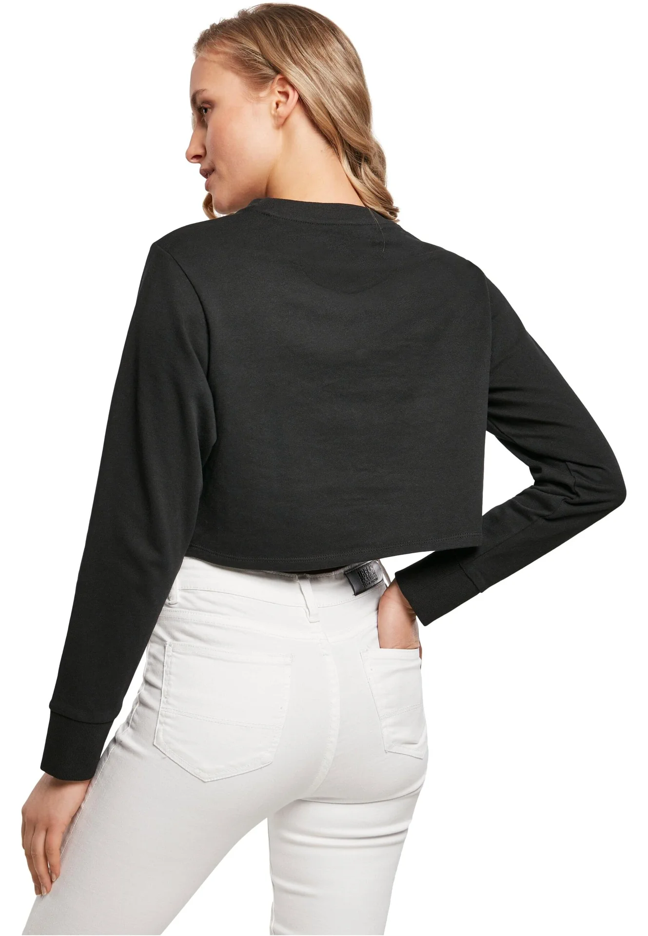 Build Your Brand Ladies Terry Cropped Crew
