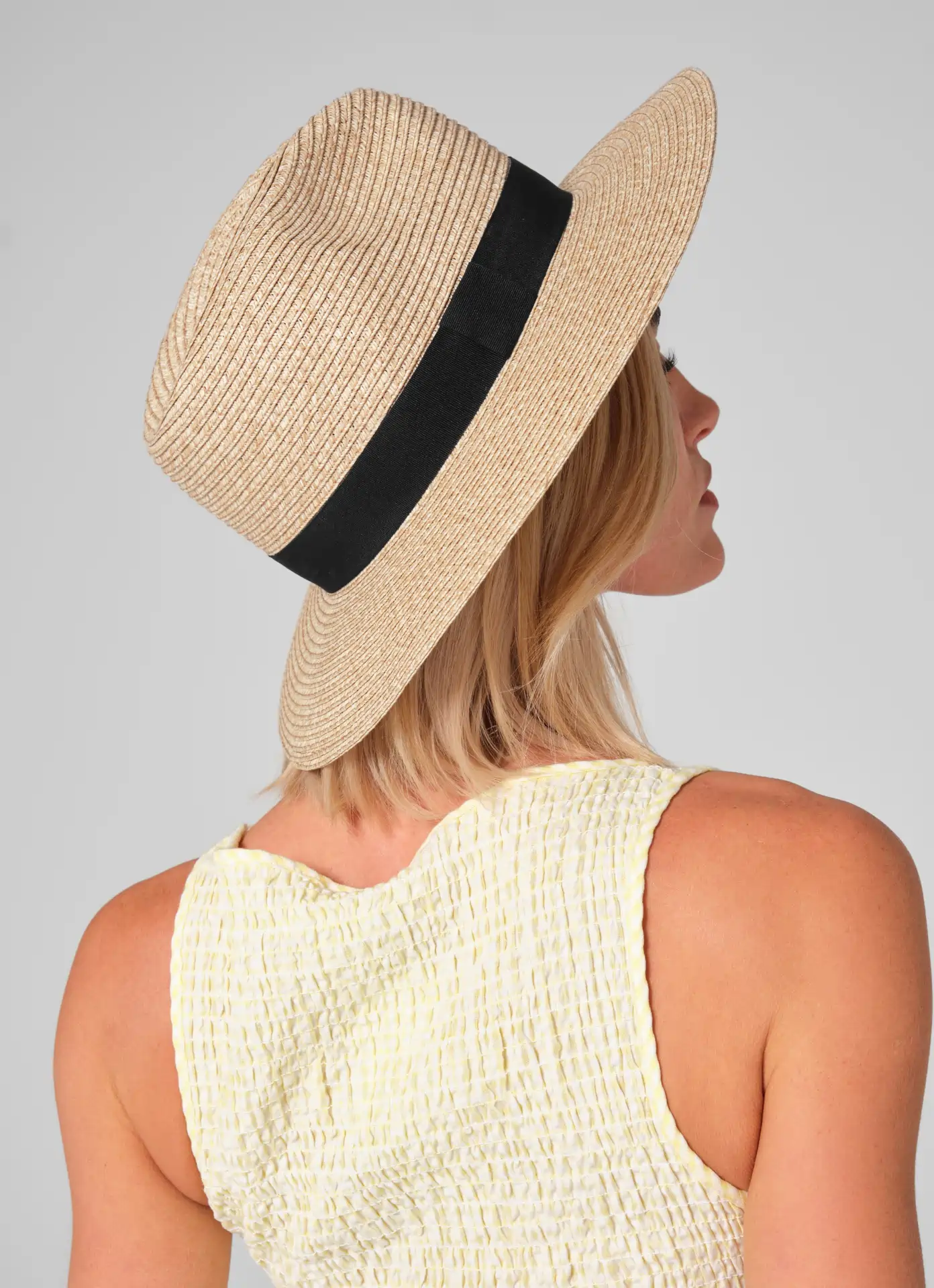 beechfield-B725-straw-fedora-model-1 Beechfield Straw Fedora