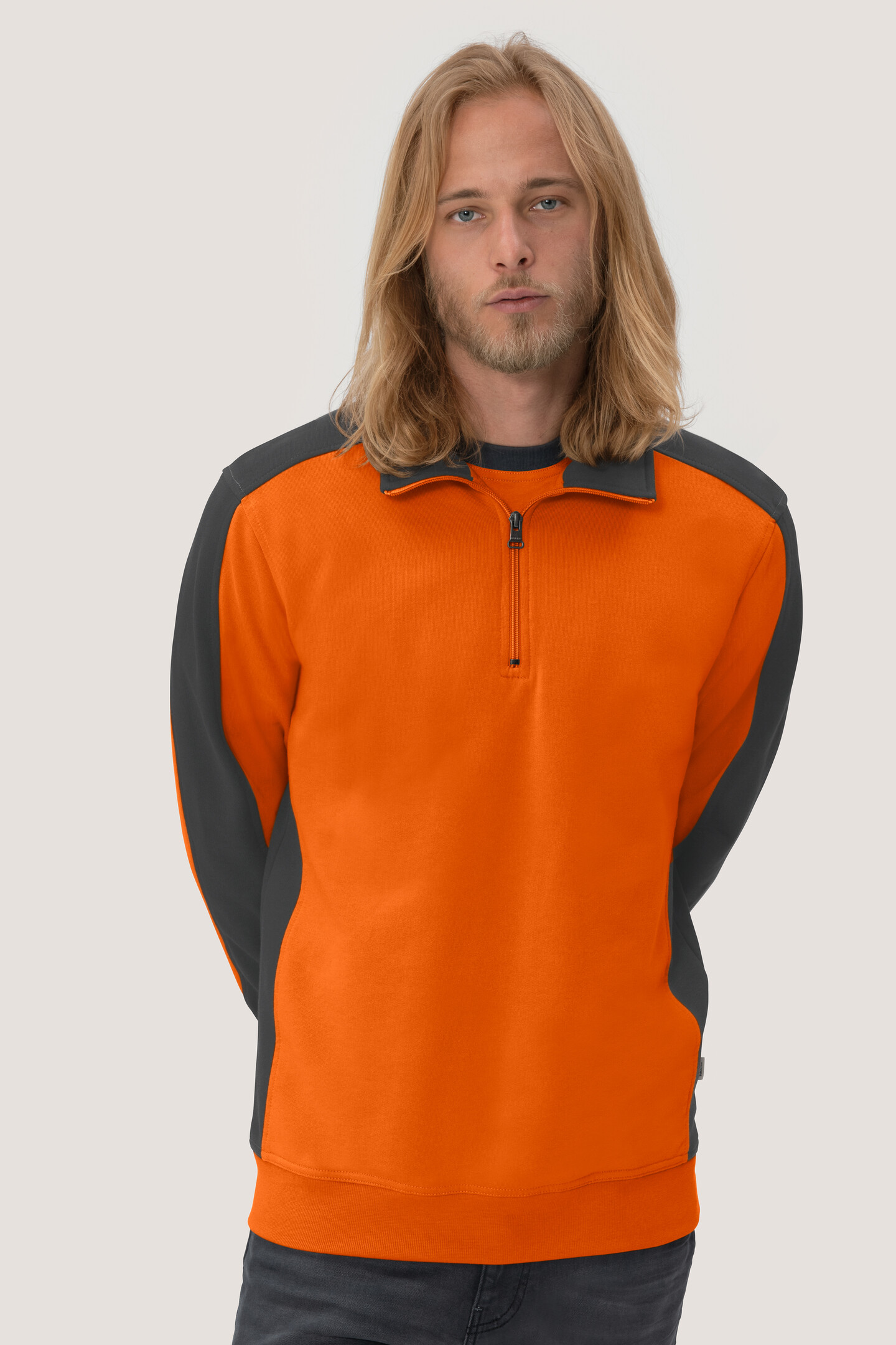HAKRO Zip-Sweatshirt 476 Contrast Mikralinar® HAKRO Zip-Sweatshirt 476 Contrast Mikralinar®