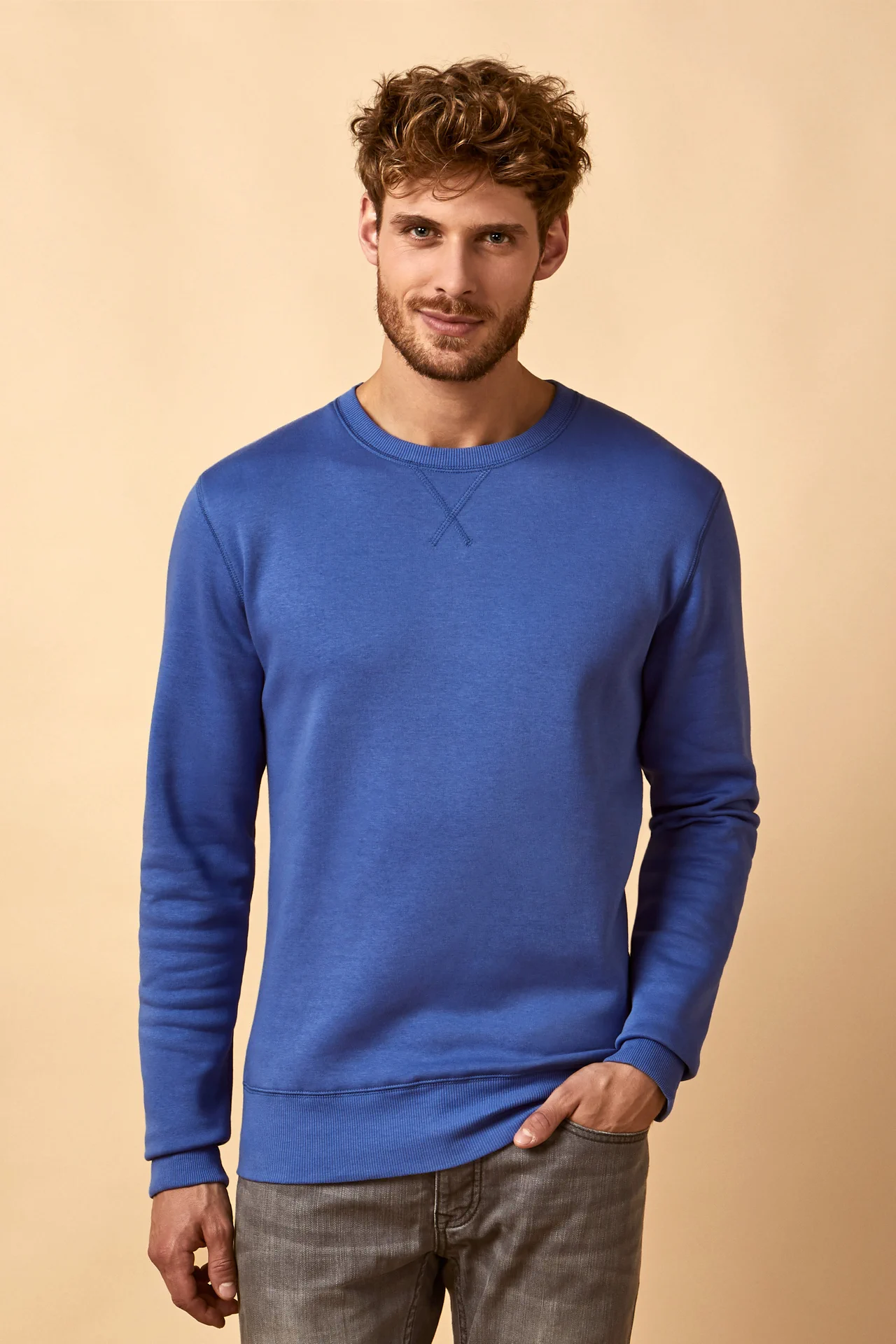 promodoro-1699-mens-sweater-azureblue-model-0 Promodoro X.O Men´s Sweater