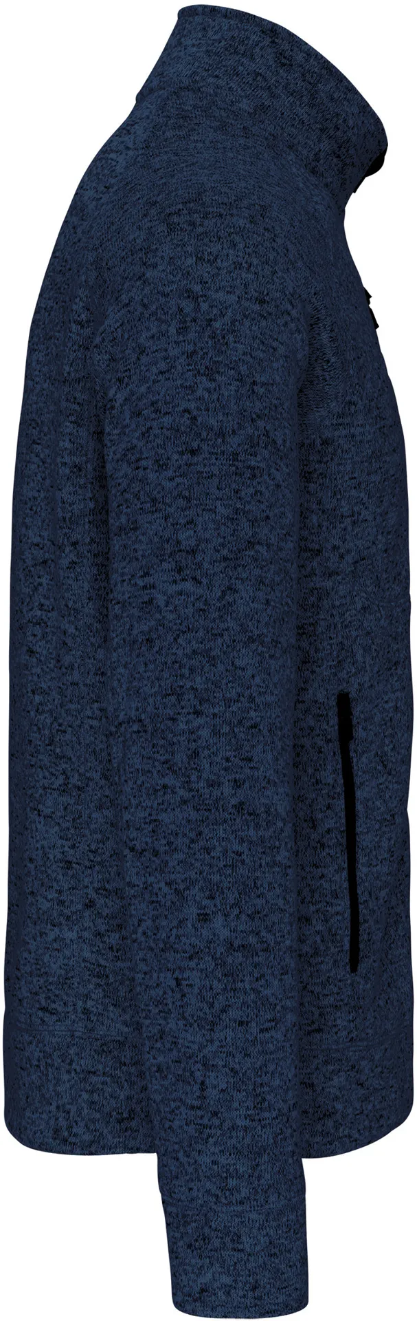 kariban-K9106-herren-melange-strickfleece-jacke-navymelange-right-5 Kariban Herren Melange Strickfleece Jacke