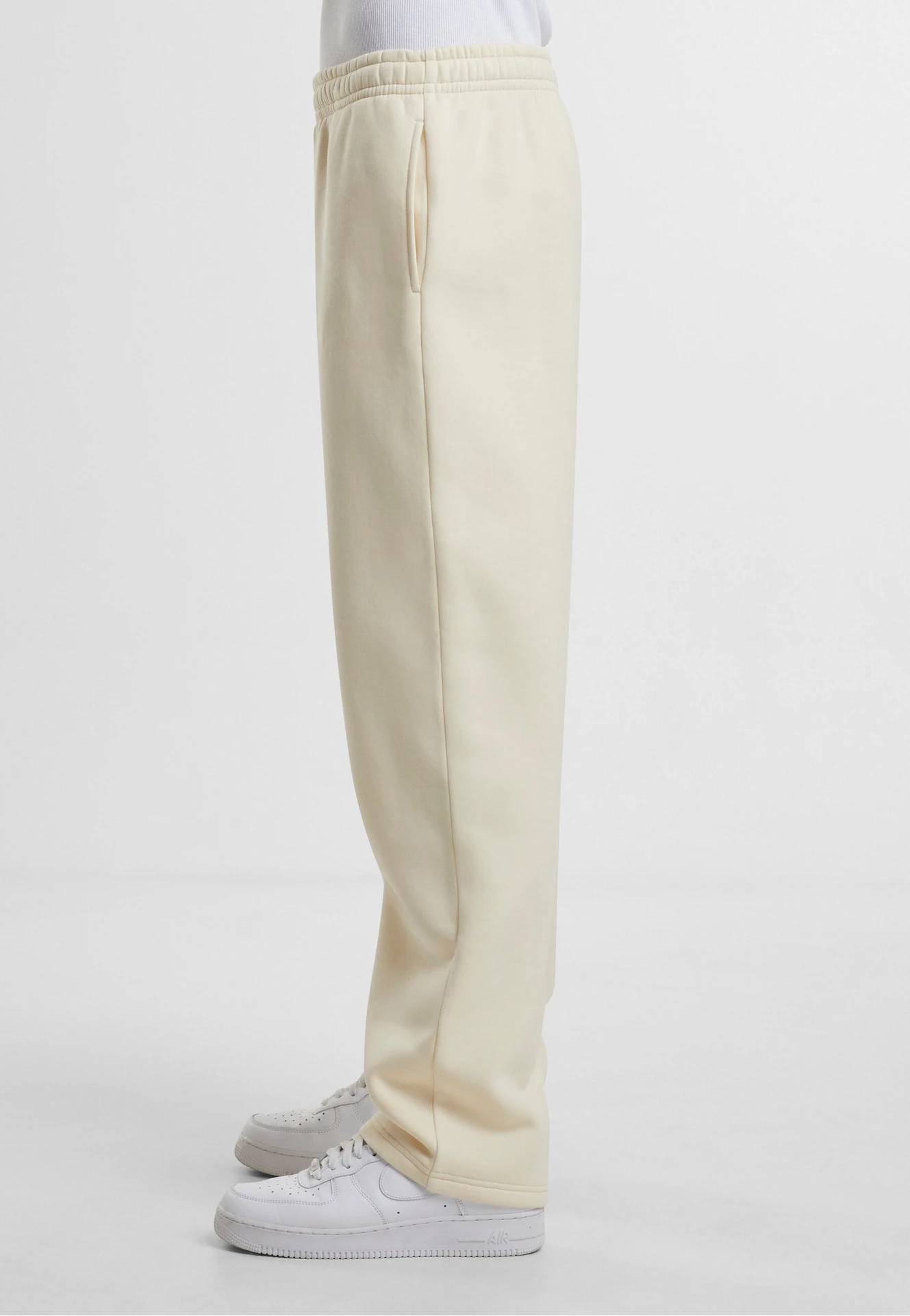 BYB-BY288-fluffy-track-sweatpants-whitesand-model-1 Build Your Brand Fluffy Track Sweatpants