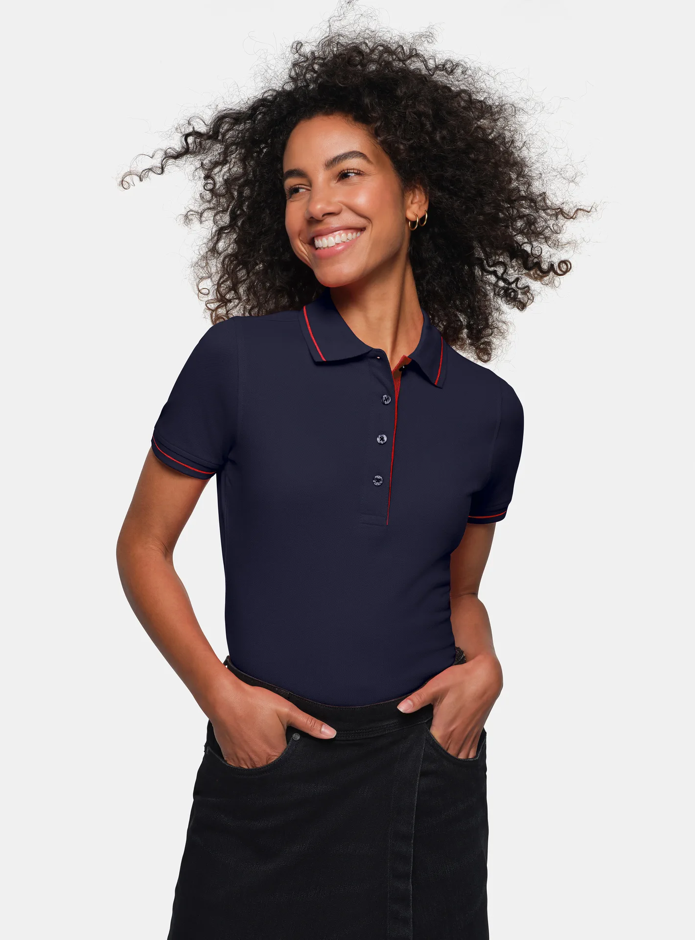 hakro-203-damen-poloshirt-casual-tinte-rot-model-0 HAKRO Women-Poloshirt 203 Casual