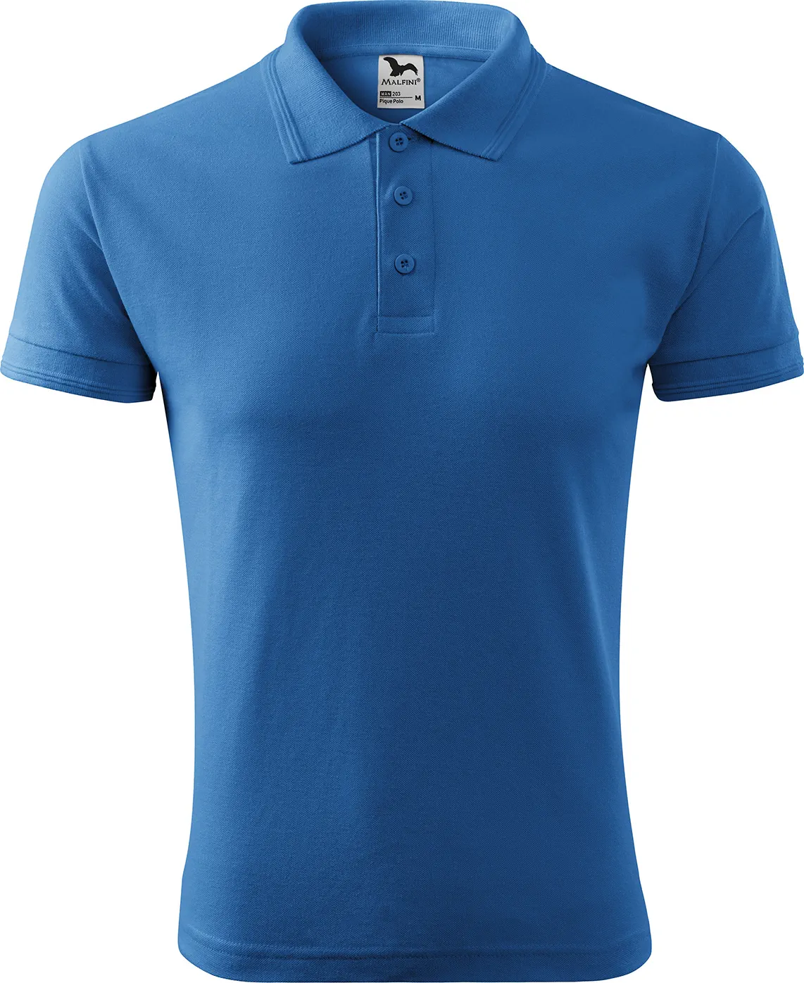 malfini-203-pique-polo-polohemd-herren-azurblau-front-2 MALFINI Polohemd Piqué Polo 203