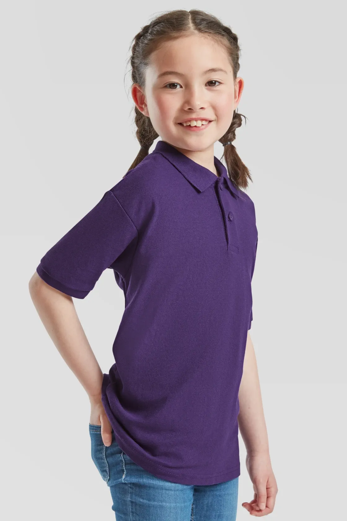 fruit-of-the-loom-63-417-0-kids-65-35-poloshirt-purple-model-1 F.O.L. 65/35 Polo Kids