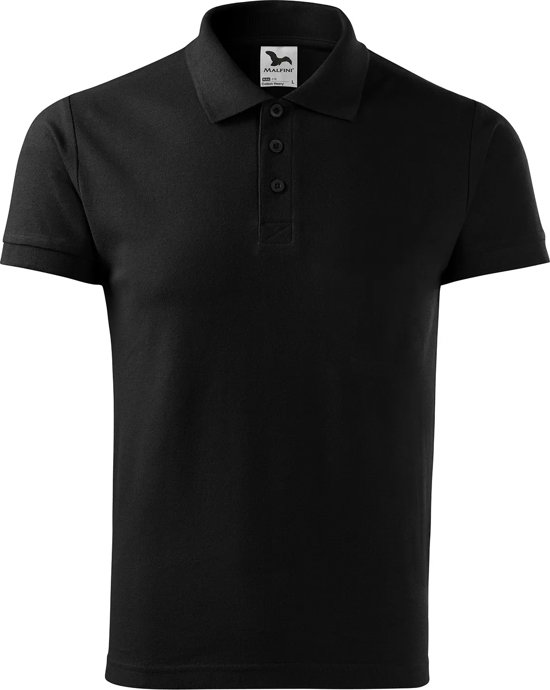 malfini-215-cotton-heavy-polohemd-herren-schwarz-front-2 MALFINI Polohemd Cotton Heavy 215