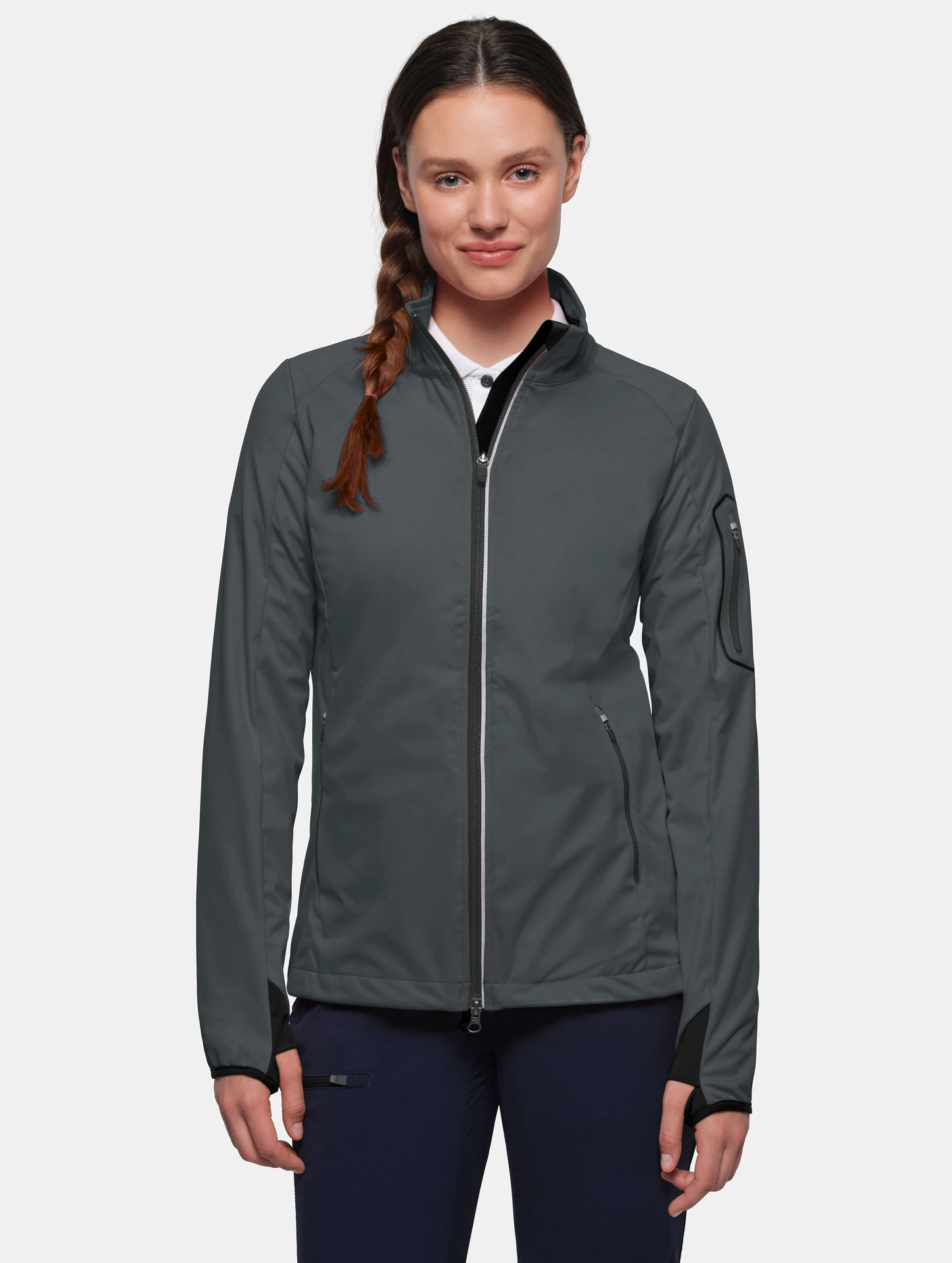 hakro-256-damen-light-softshelljacke-anthrazit-model-0 HAKRO Women-Light-Softshell-Jacke 256 Sidney