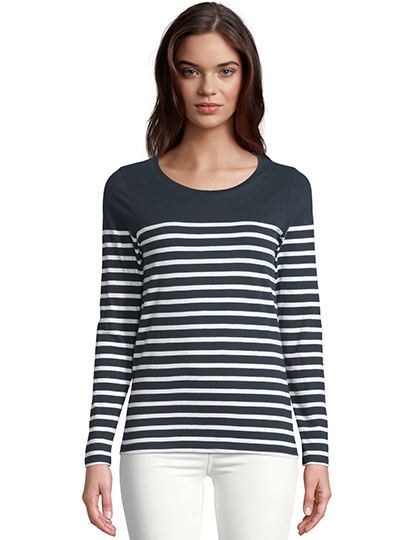 SOL'S Women´s Long Sleeve Striped T-Shirt Matelot